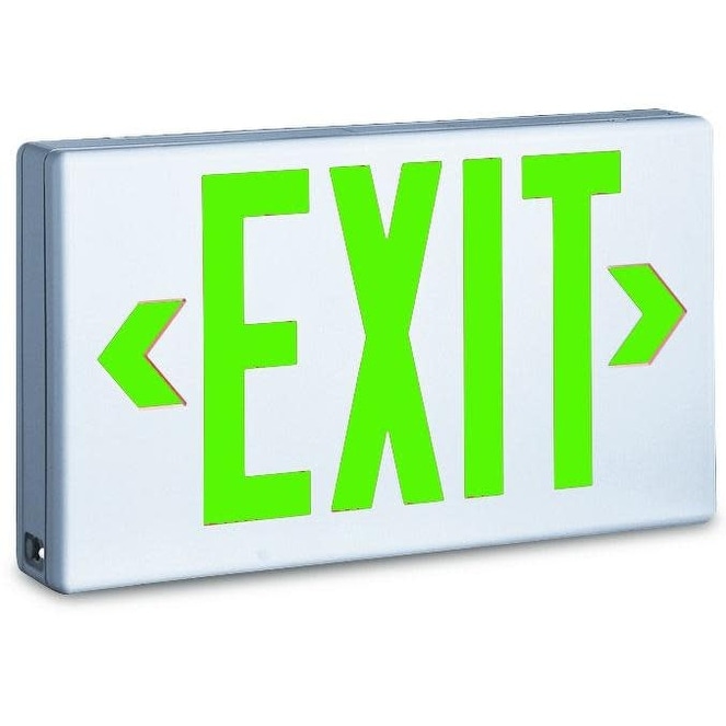 TCP 12" Wide LED Commercial Exit Sign with Dual Voltage and Green - Natural