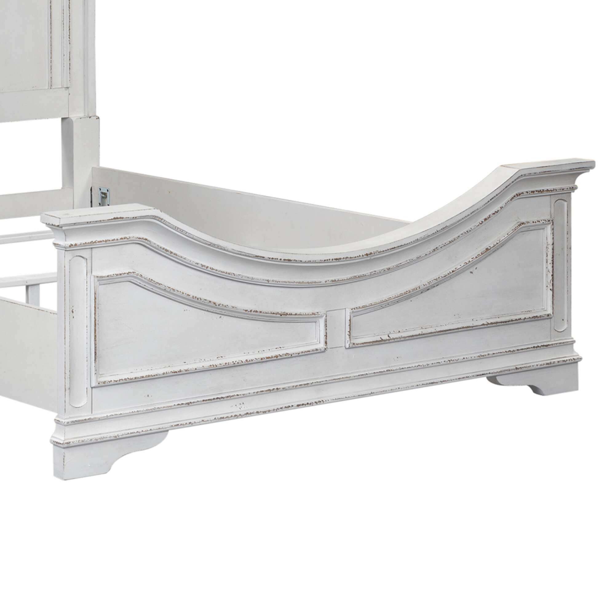 Magnolia Manor Antique White Weathered Bark Queen Panel Bed
