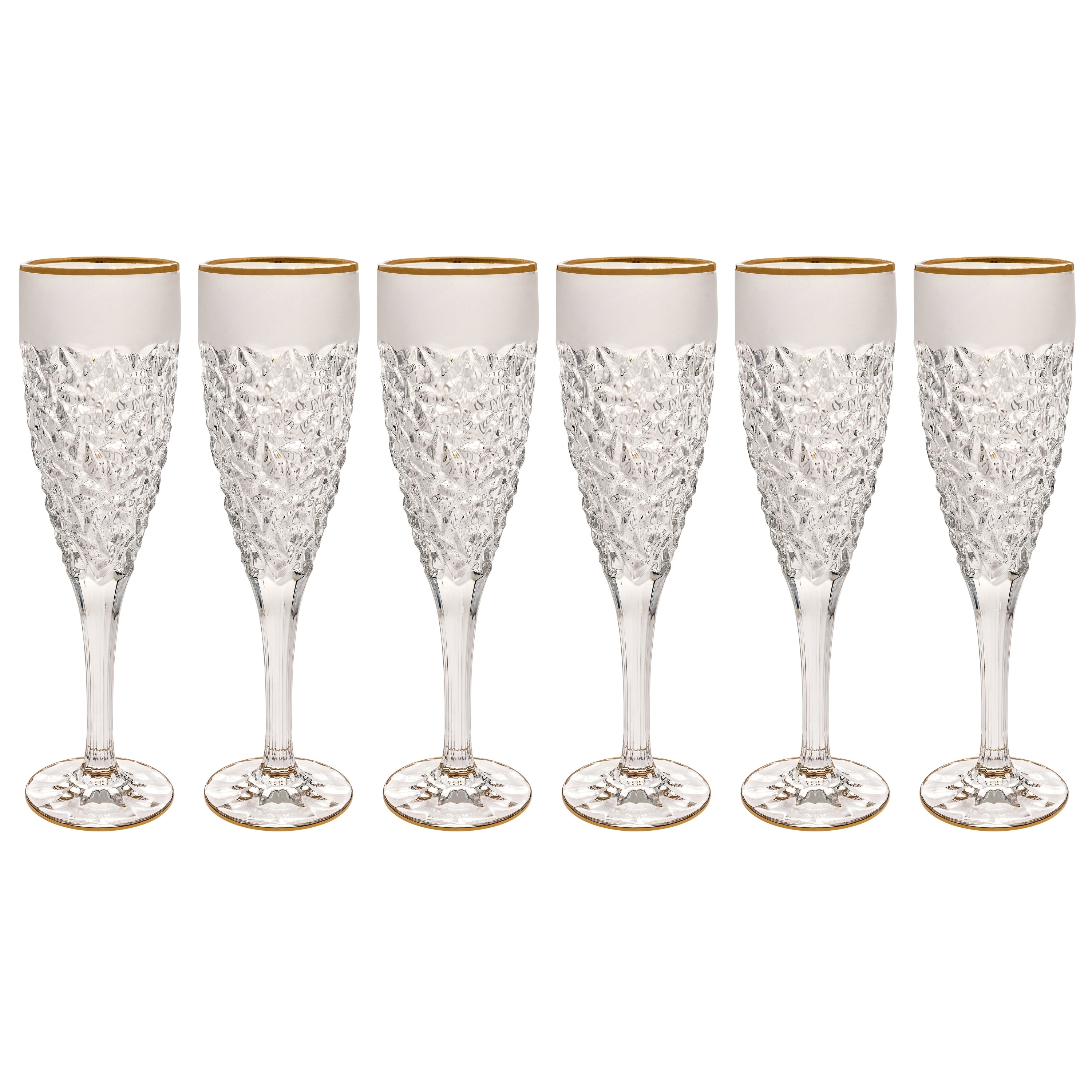 Majestic Gifts Inc. Set of 6 Crystal Flutes 8 ounces
