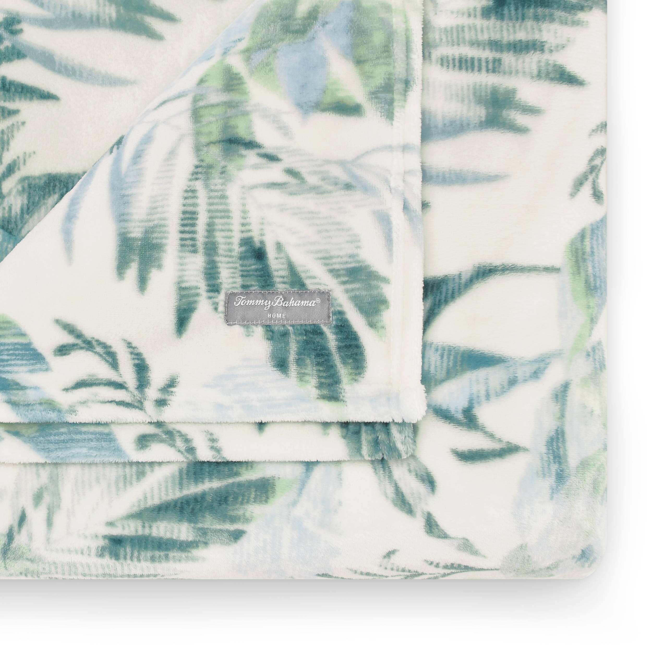 Tommy Bahama Wallpaper Leaves Green Ultra Soft Plush Reversible Throw - Wallpaper Leaves