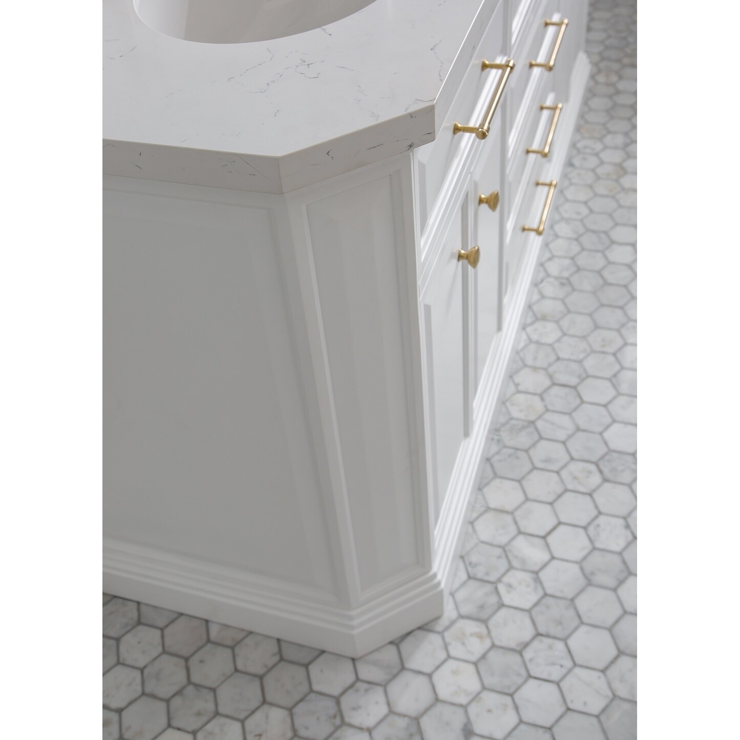 Palace Quartz Carrara Bathroom 72-inch Vanity Set