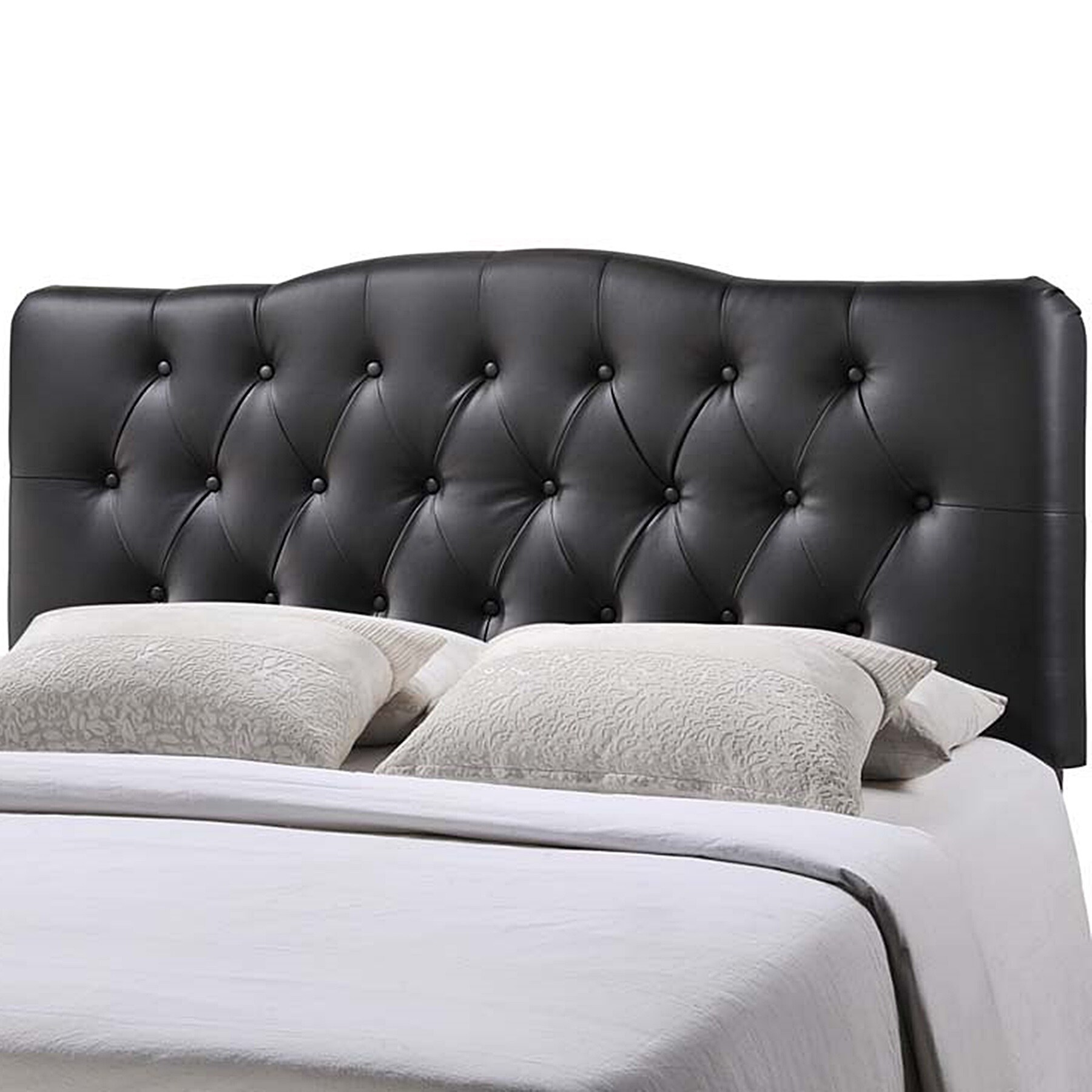 Rovna Black Upholstered Tufted Queen Size Headboard