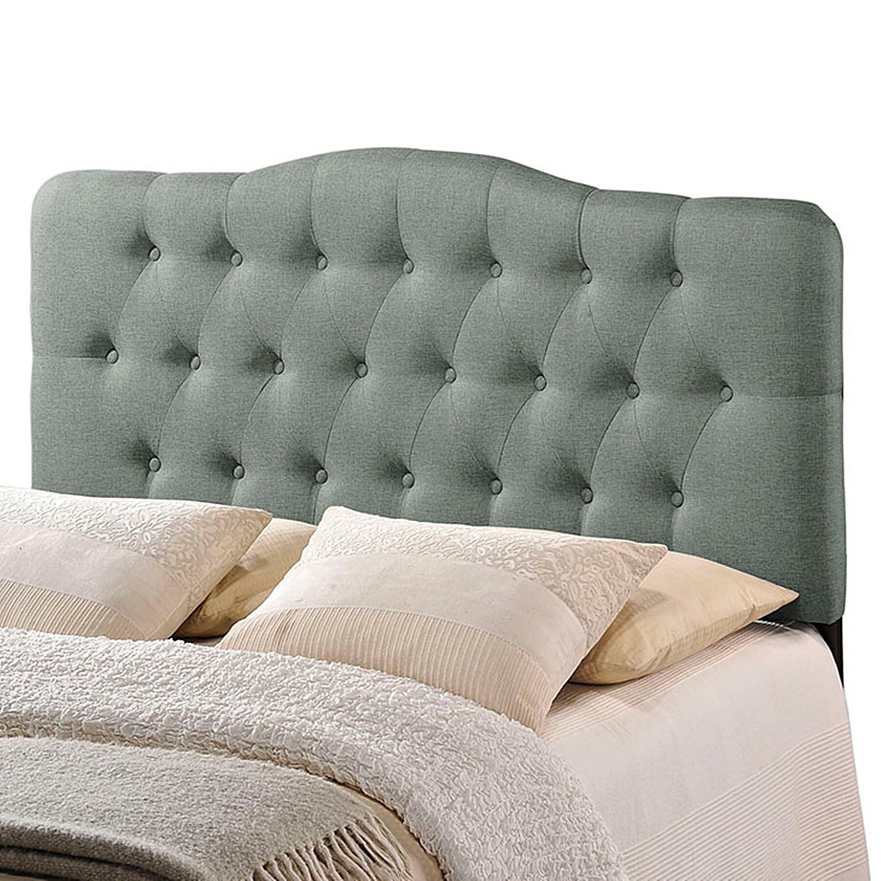 Kenmore Grey Fabric Upholstered Tufted Full Size Headboard