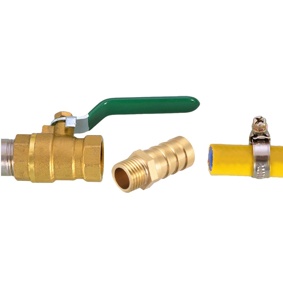 Brass Hose Barb Fitting,Connector,16mm Barb x G3/8 Male Pipe Adapter - Gold Tone - 3/8" G x 16mm