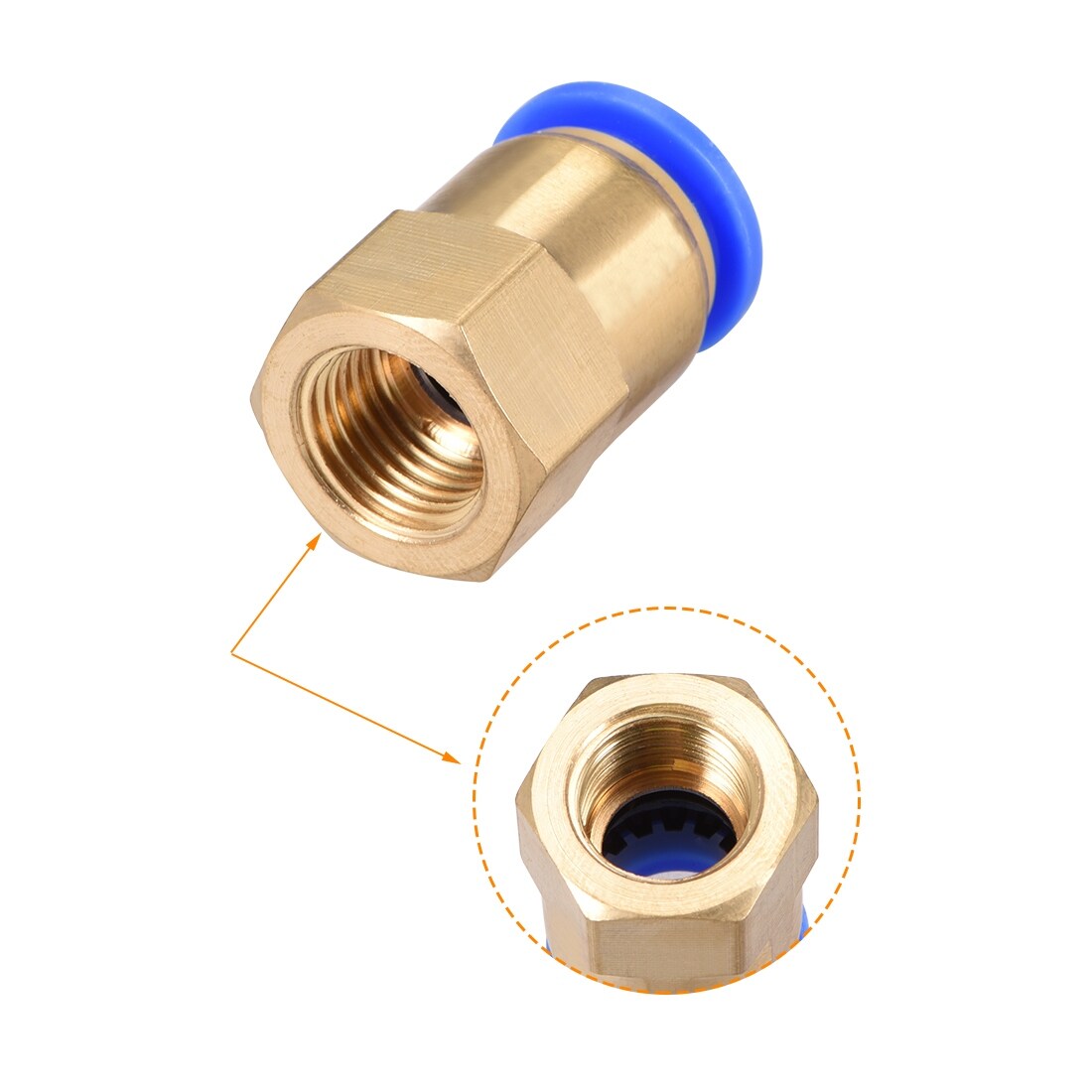 1/4" G Female Straight Thread 12mm Push In Joint Pneumatic Quick Fittings - 1/4" G x 12mm