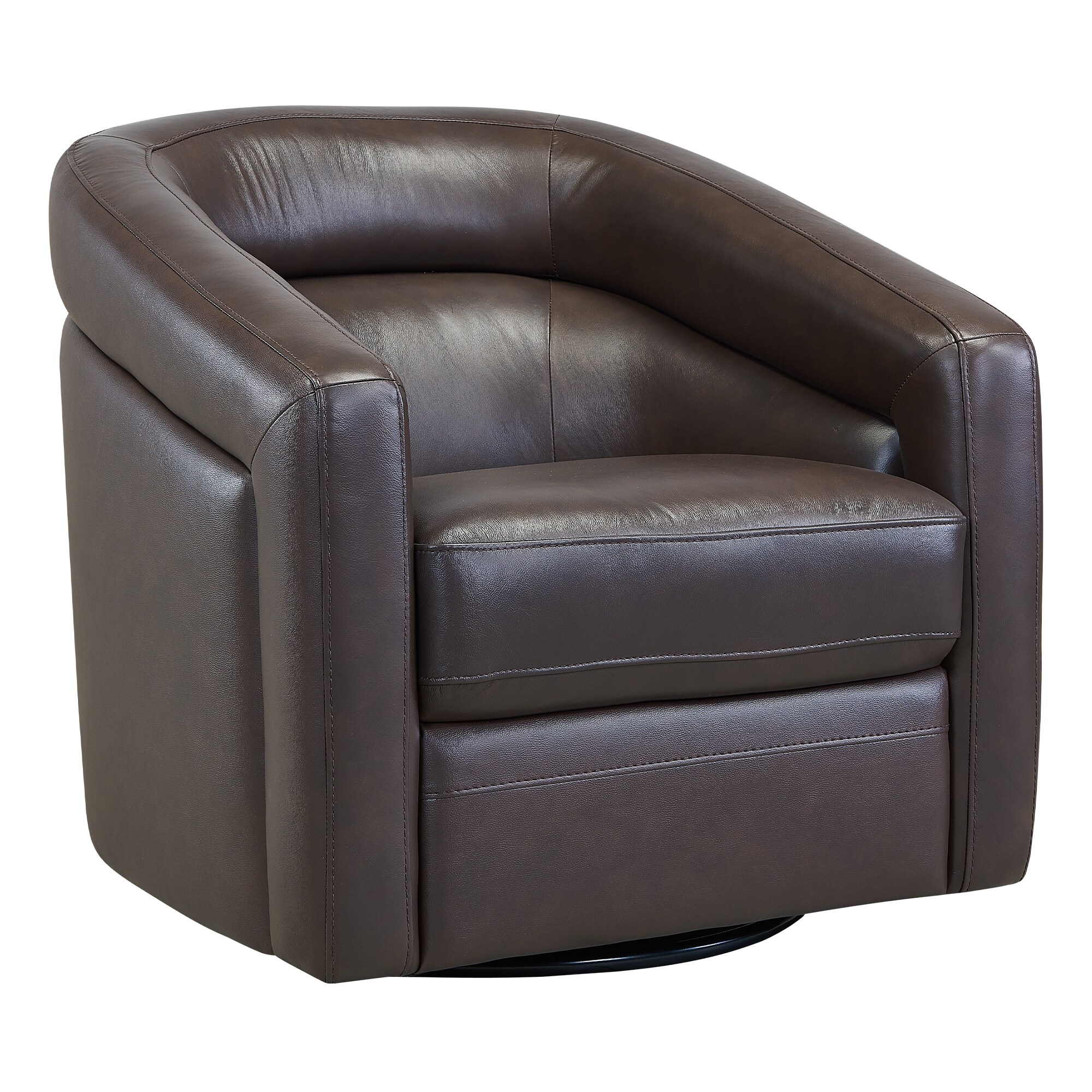 Desi Modern Leather Swivel Accent Arm Chair