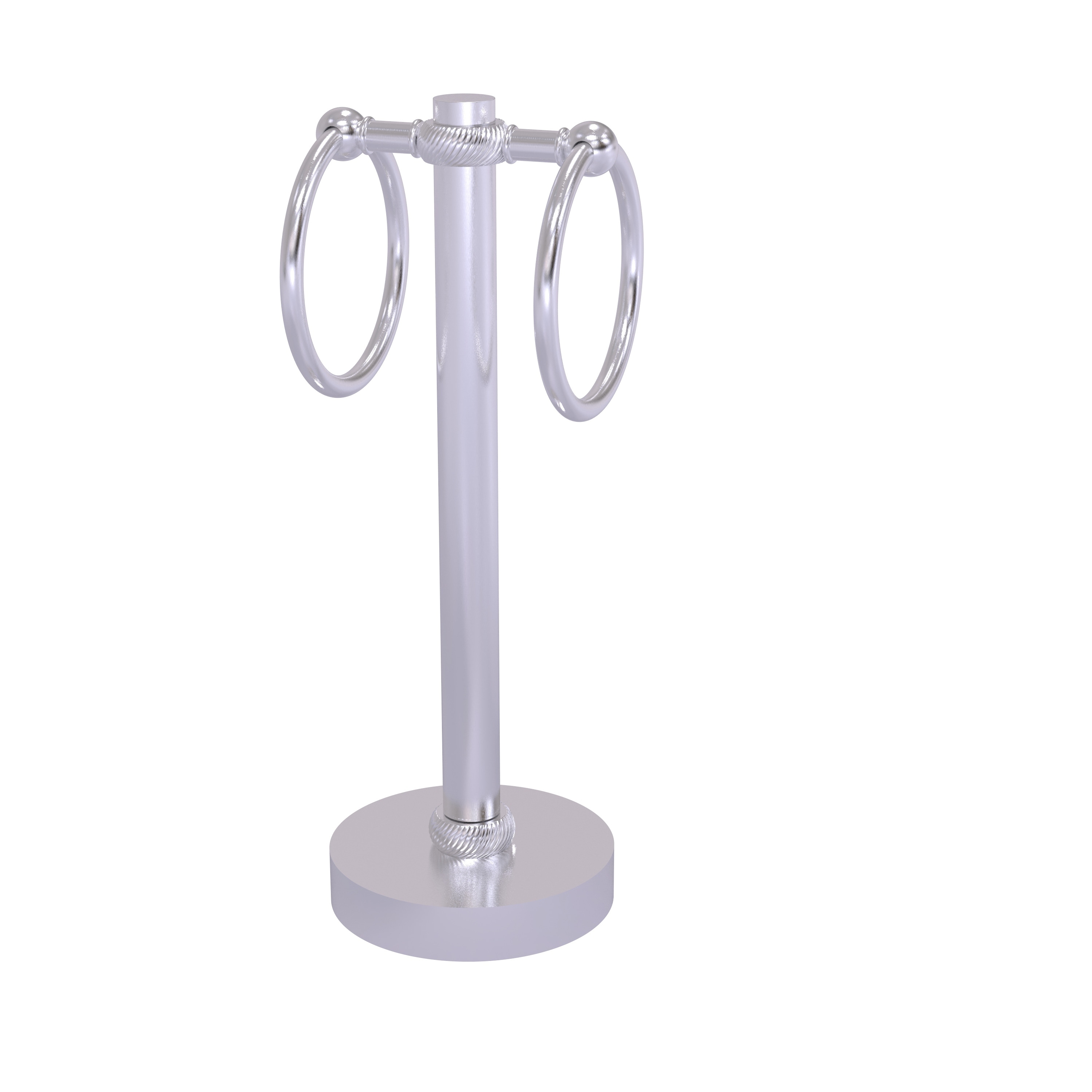Allied Brass Vanity Top 2 Towel Ring Guest Towel Holder with Twisted Accents