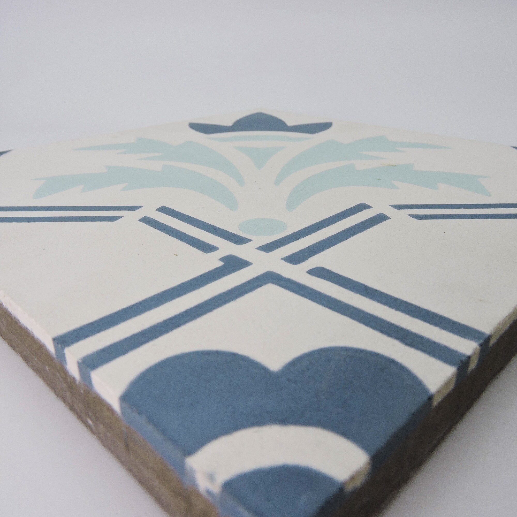 Handmade Porto in Blue and Light Green Tile, Pack of 12 (Morocco) - Set 12 Tiles