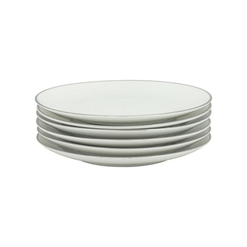 10 Strawberry Street Coupe Silver Line Salad Plate, Set of 6