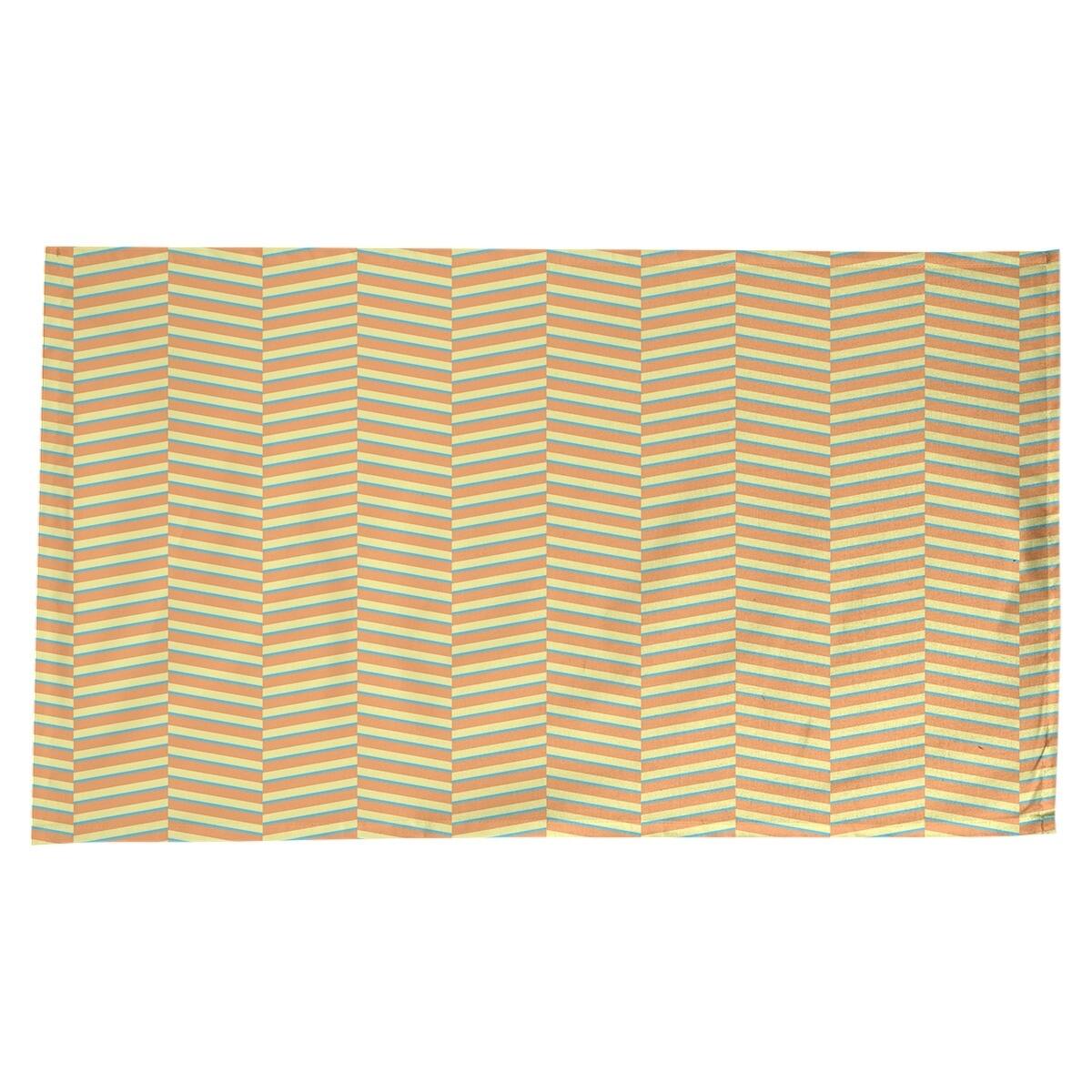 Three Color Fractured Stripes Rectangle Tablecloth - 58 x 102