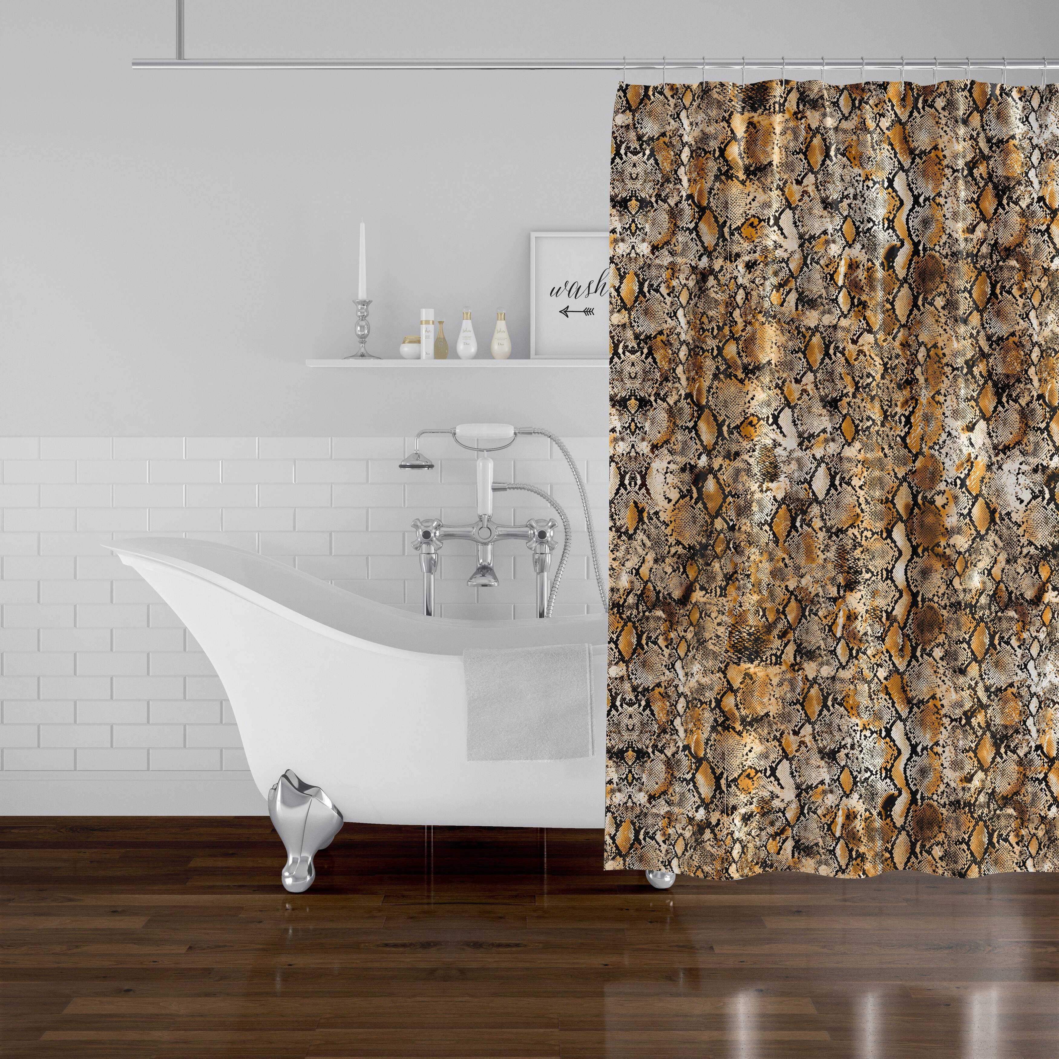SNAKESKIN ORANGE Shower Curtain by Kavka Designs