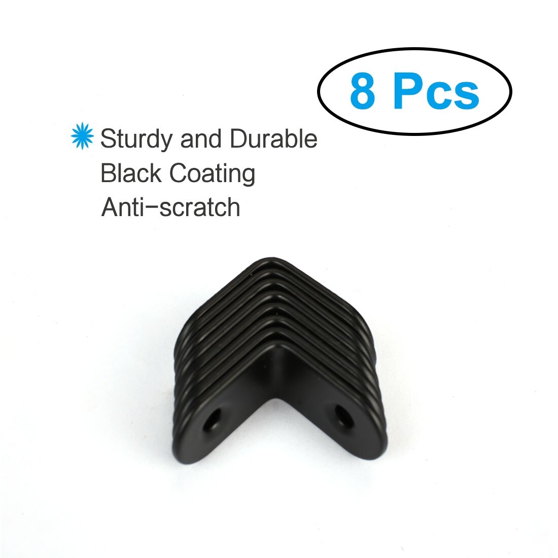 Metal Angle Brackets for DIY Shelve Cabinet Stainless Steel Brace,8pcs - Black - 1" x 1" x 0.63"(L*W*H)