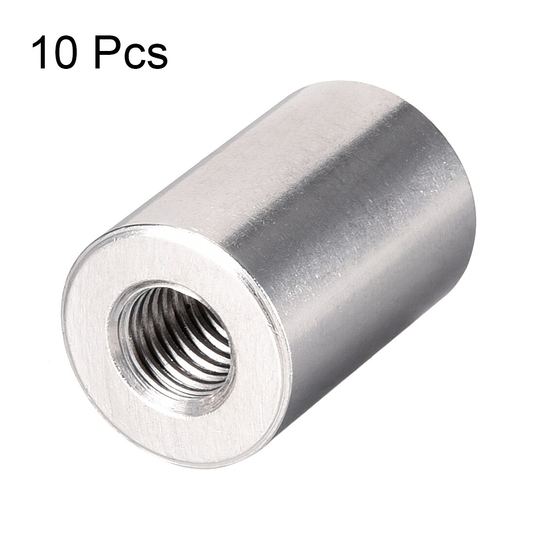 Round Connector Nuts M10x30mm Hgt Sleeve Rod Nut Stainless steel 10Pcs - Silver Tone - M10x30mm(10 pcs)