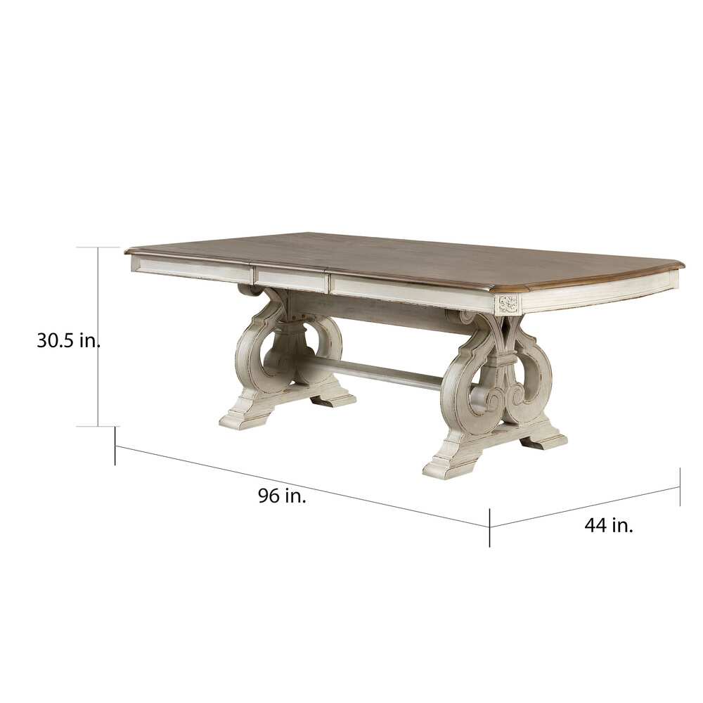 The Gray Barn Caelum Farmhouse White 96-inch Expandable Dining Table