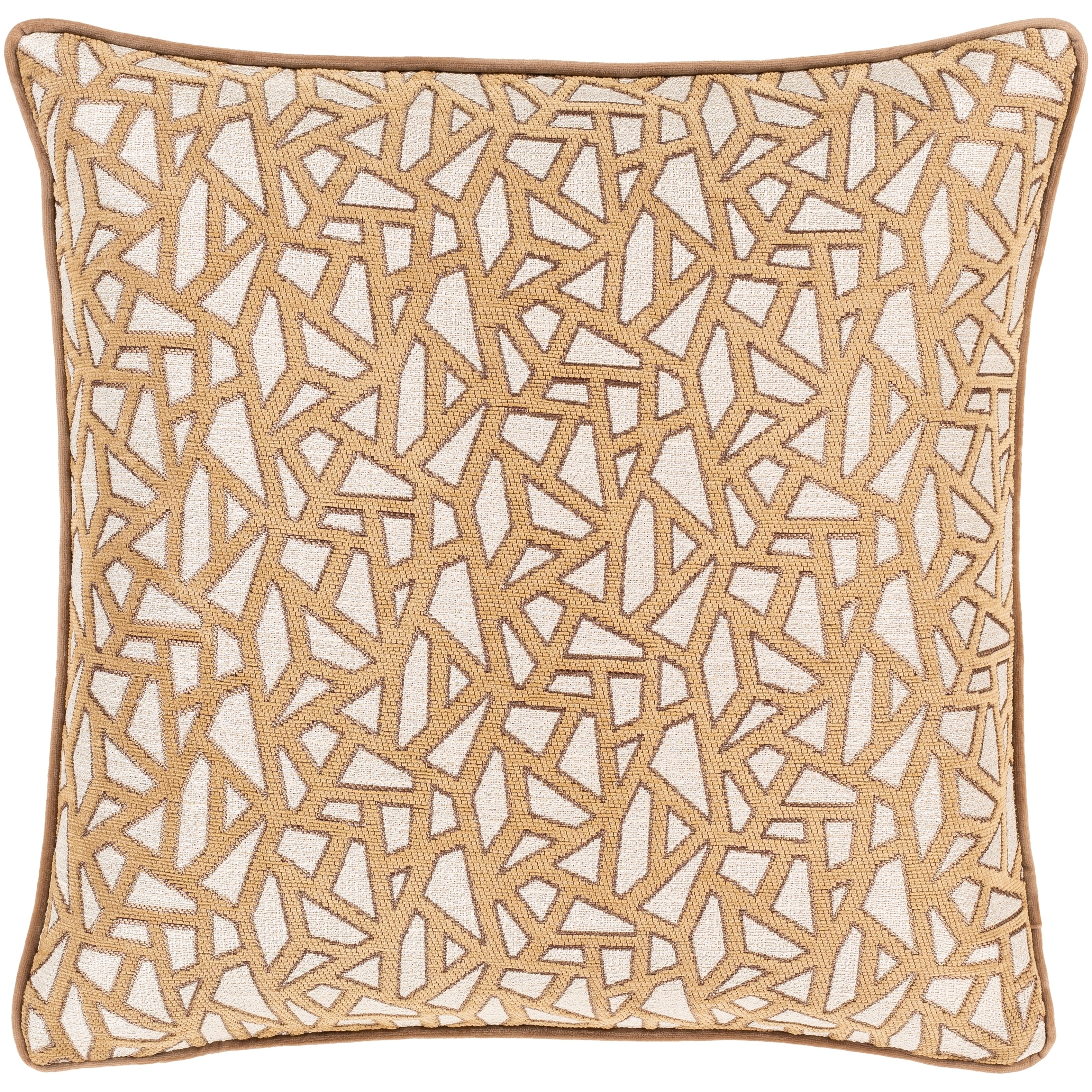Artistic Weavers Brier Jacquard Mosaic 22-inch Throw Pillow Cover - Tan