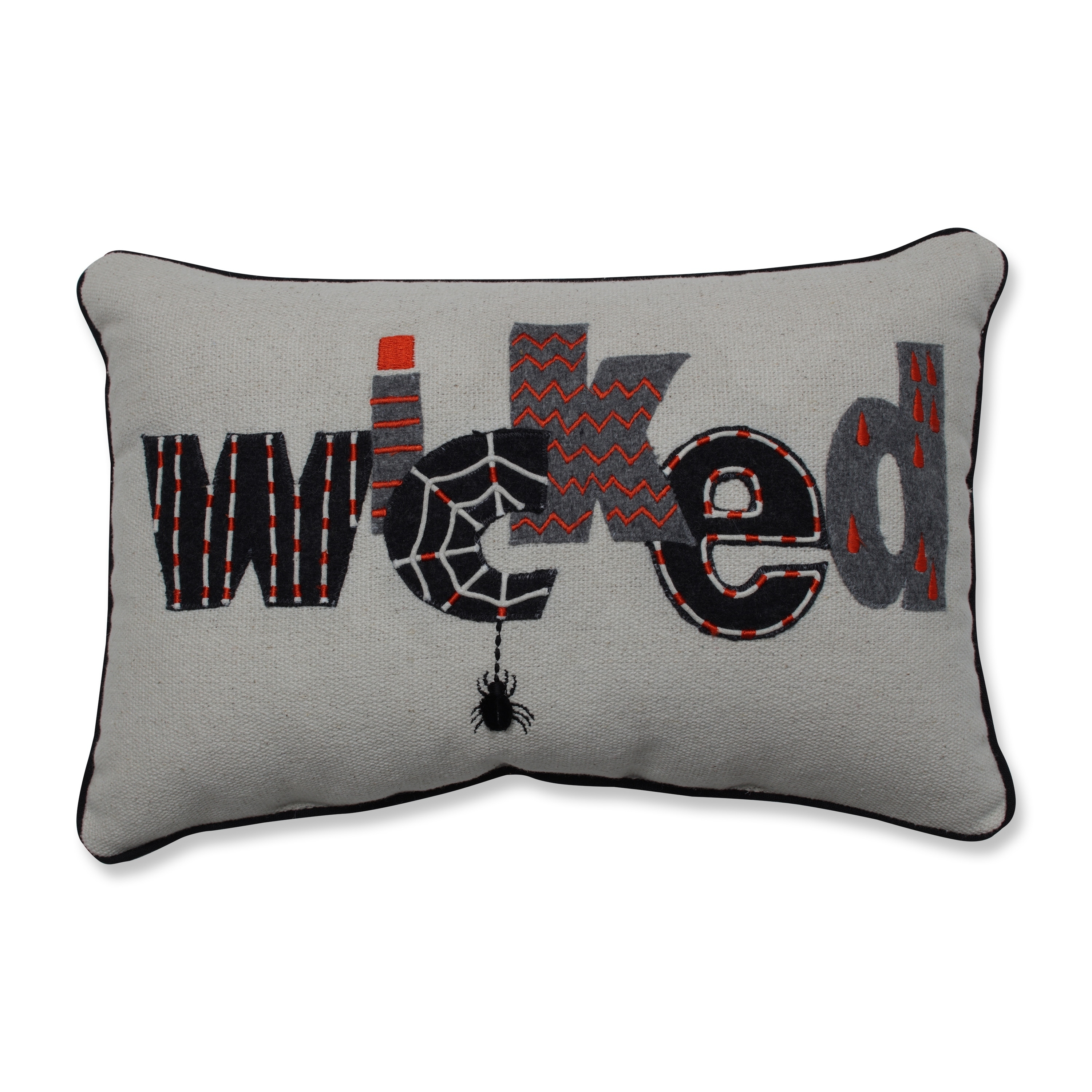 Pillow Perfect Wicked Black 12x18-inch Throw Pillow