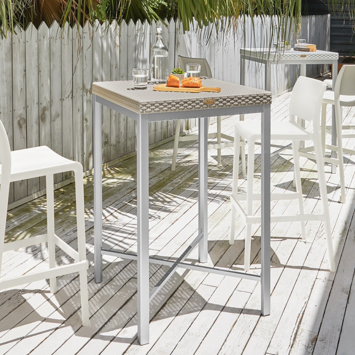 Russ Resin All-Weather Bar Table with Aluminum Legs