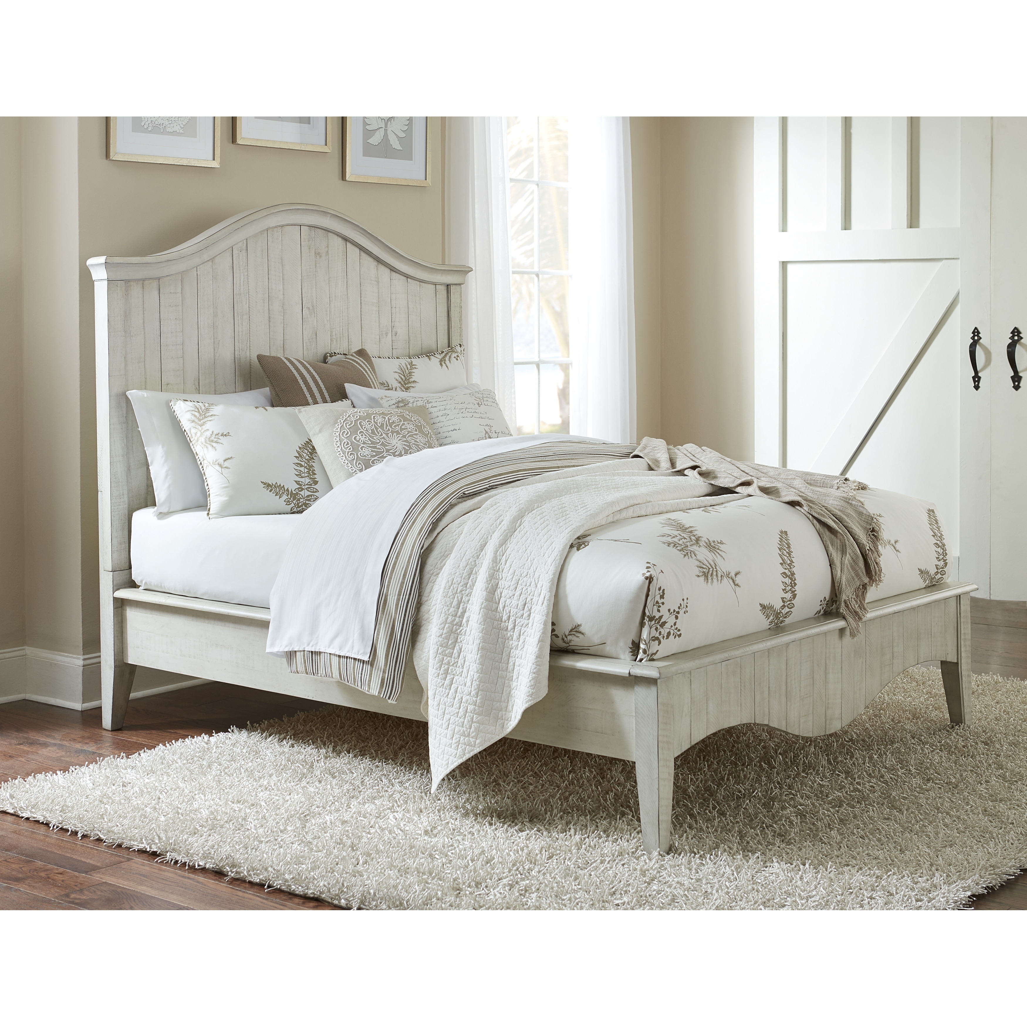 Ella Solid Wood California-King Bed in White Wash