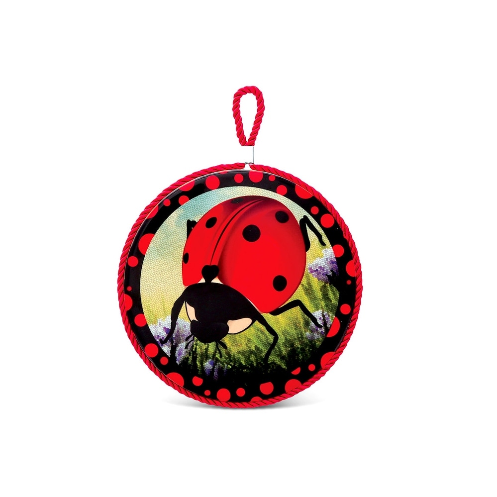 CoTa Global - Red and Black Ladybug Ceramic Pot Holder - 7 Inches
