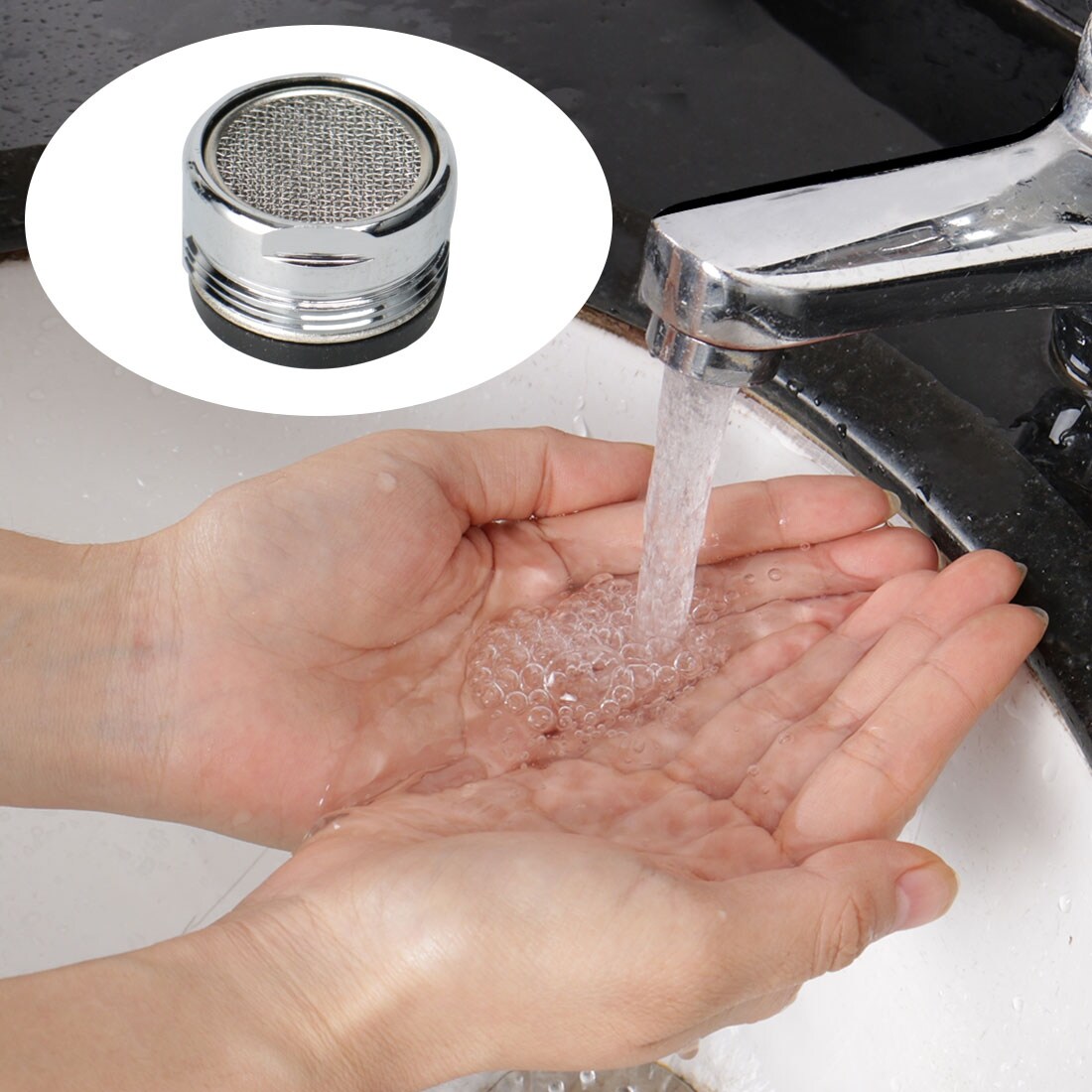 6pcs 22mm Universal Male Faucet Aerator Replacement Water Filter - Silver Tone - 22mm Male 6pcs