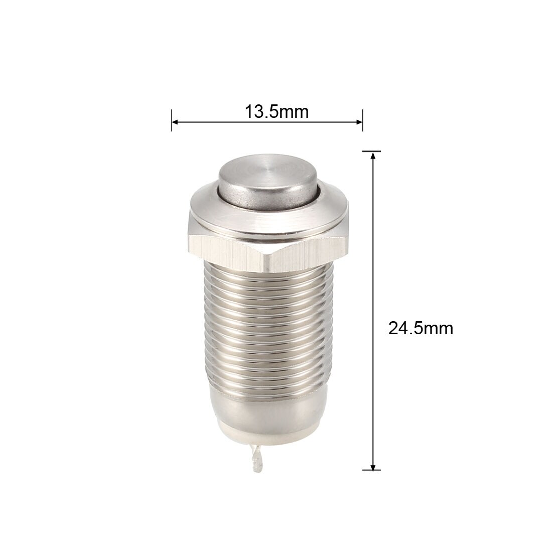 Latching Metal Push Button Switch 10mm Mounting Dia 1NO 250V 5A - Silver Tone