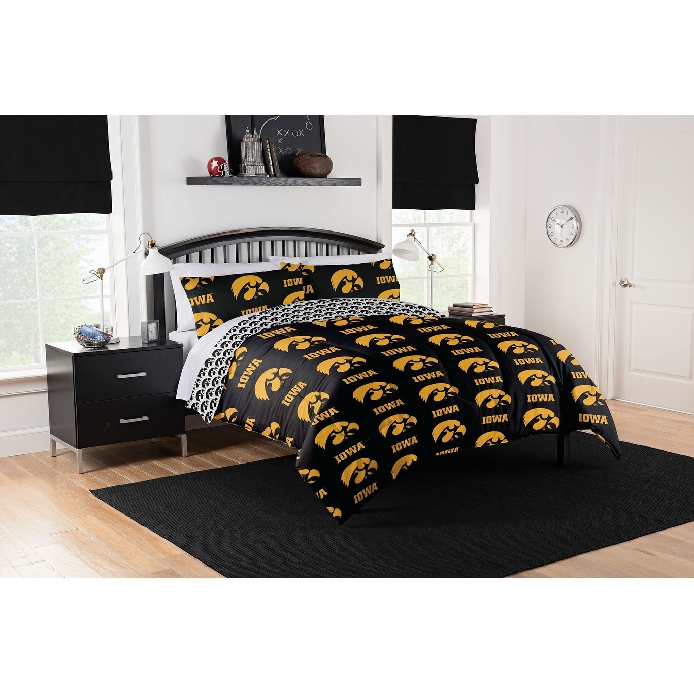 COL 875 Iowa Hawkeyes Queen Bed In a Bag Set