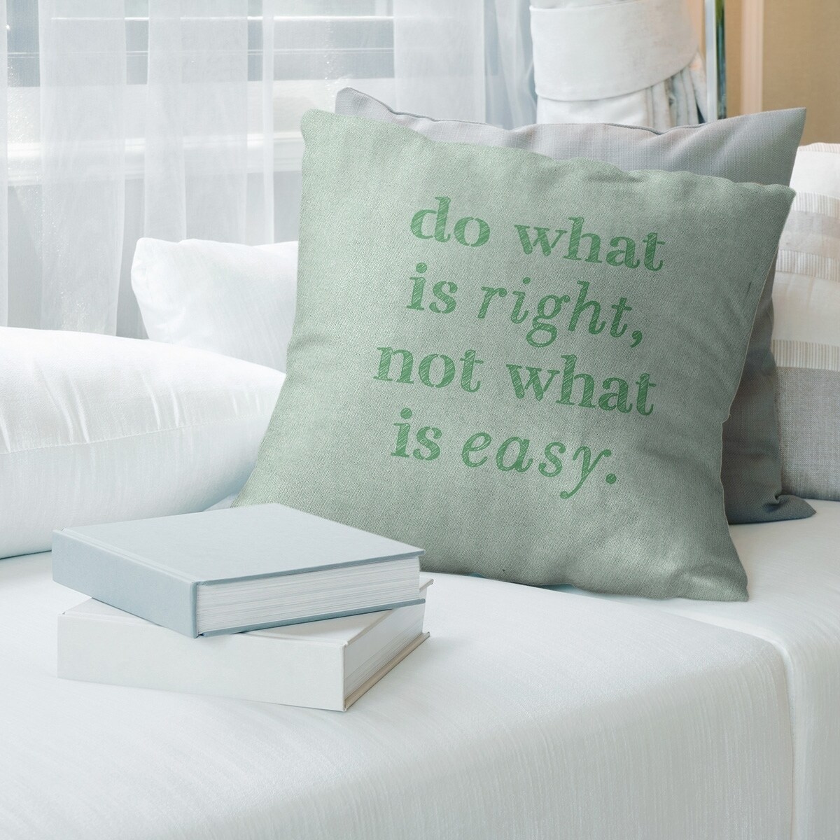 Quotes Handwritten Do What is Right Quote Floor Pillow - Standard - 28 x 28 - Square - Knife Edge - Large - Polyester - N/A - Floor