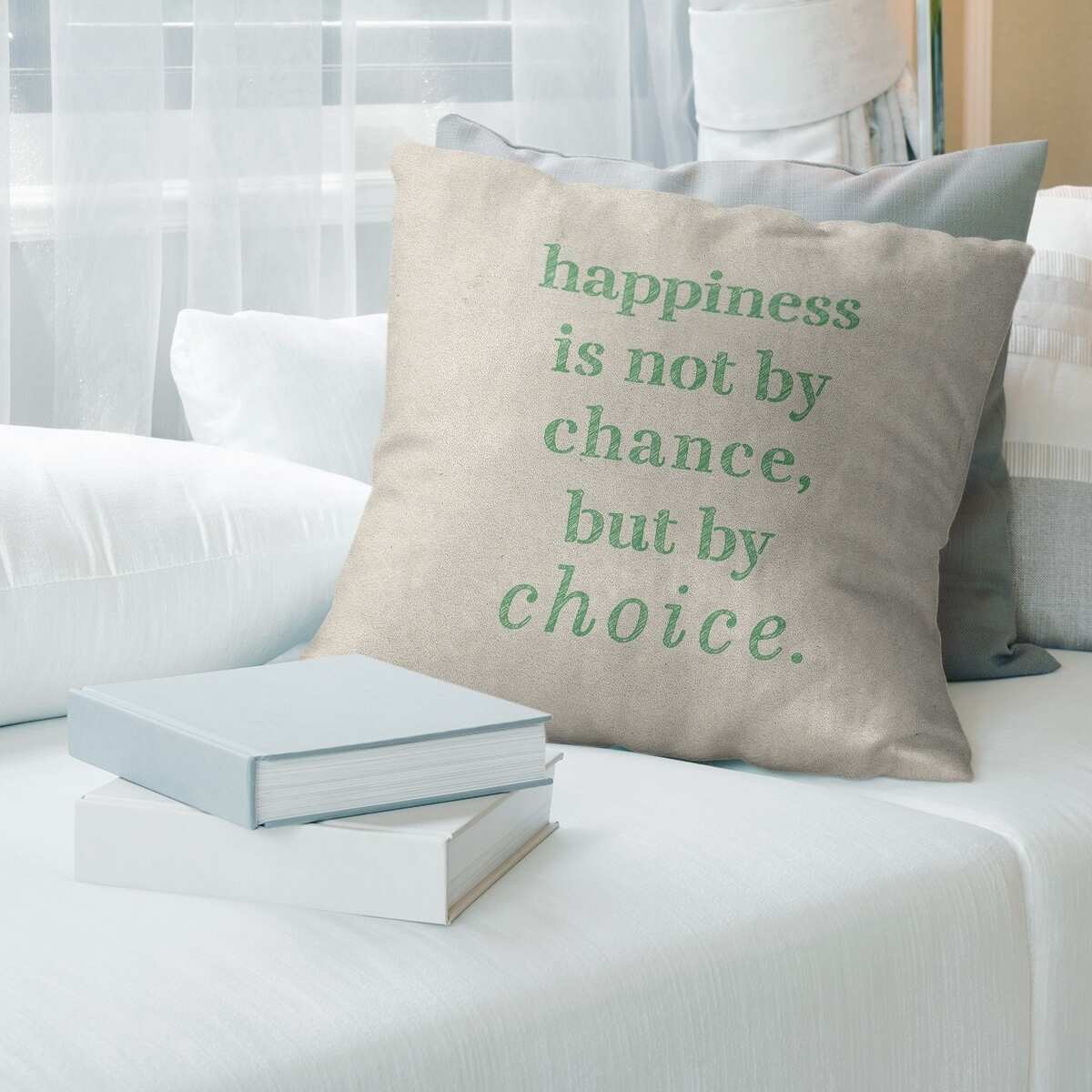 Quotes Handwritten Happiness Inspirational Quote Floor Pillow - Standard