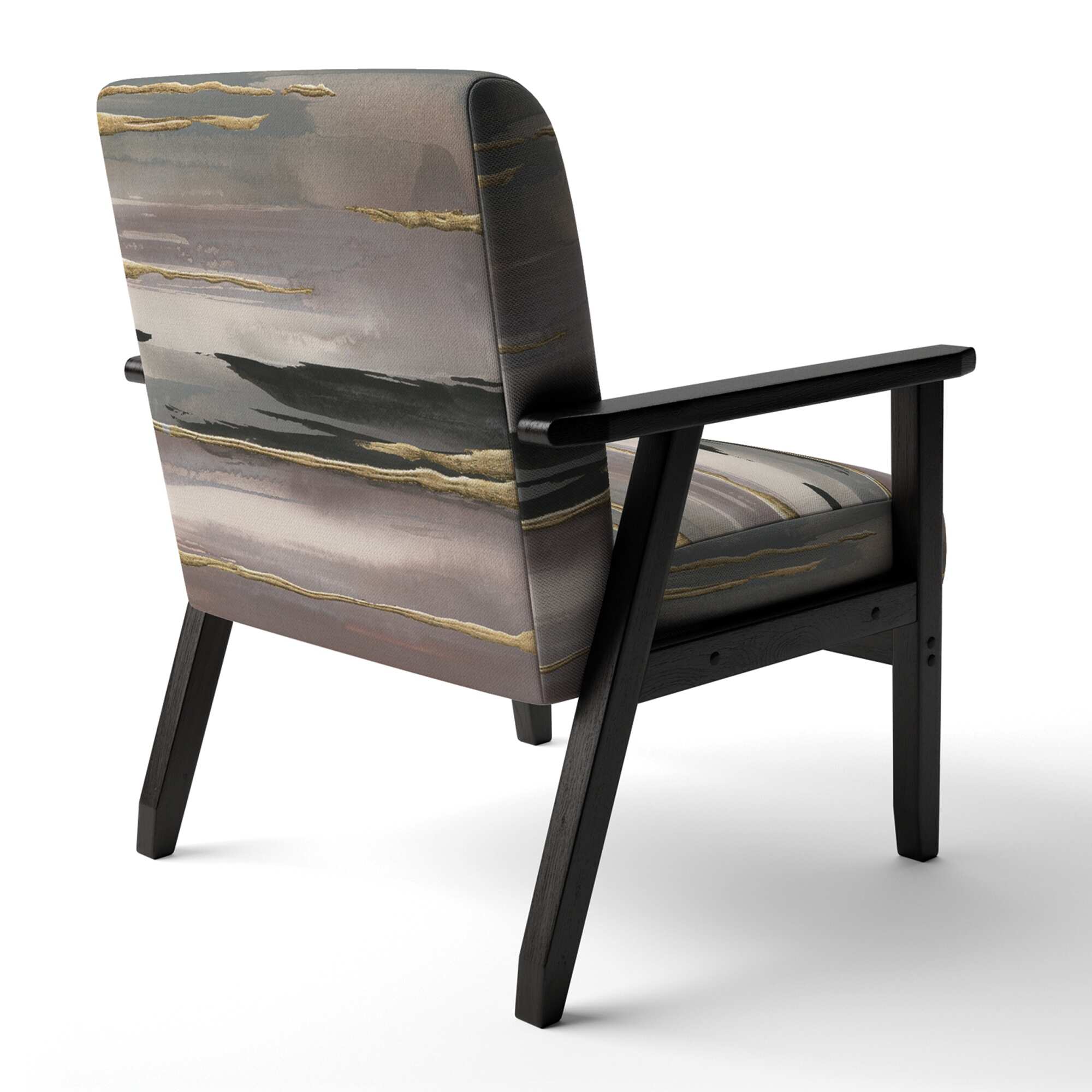 Designart "Glamorous Morning Fog II" Upholstered Modern Glam Accent Chair - Arm Chair