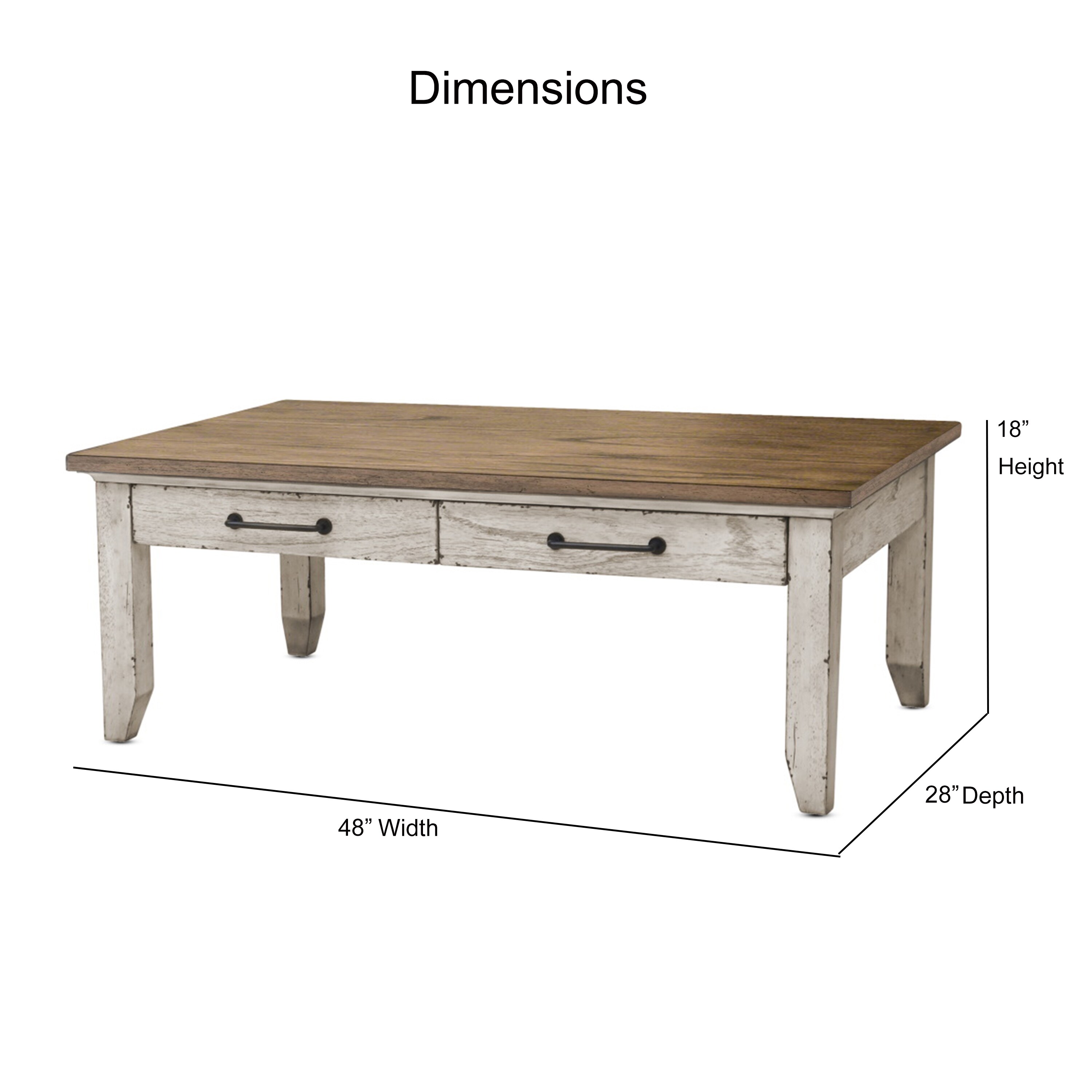 The Gray Barn Billings Creek Two-Tone Ivory and Honey Coffee Table