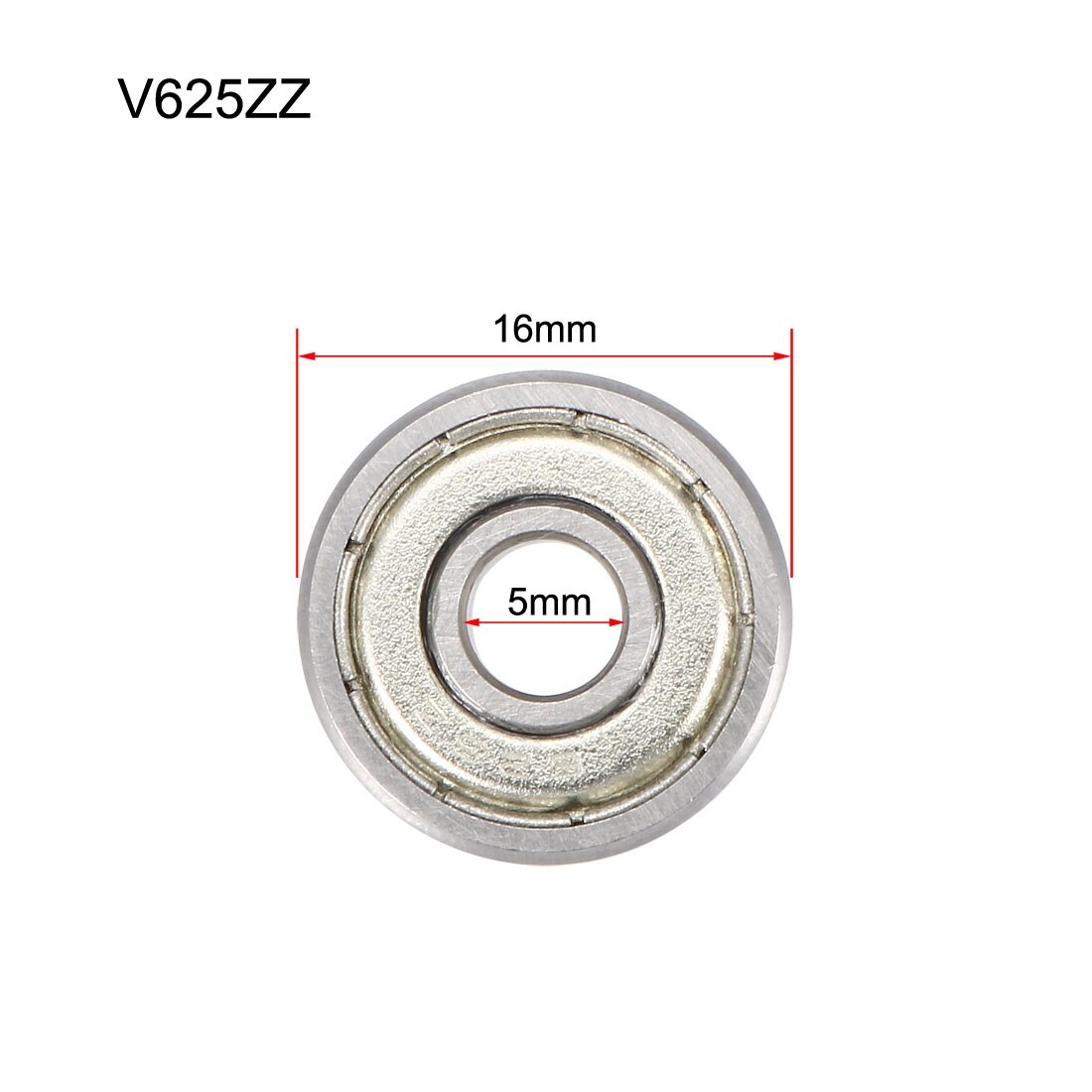 V625ZZ V Groove Guide Ball Bearing Double Shielded GCr15Bearings 10pcs