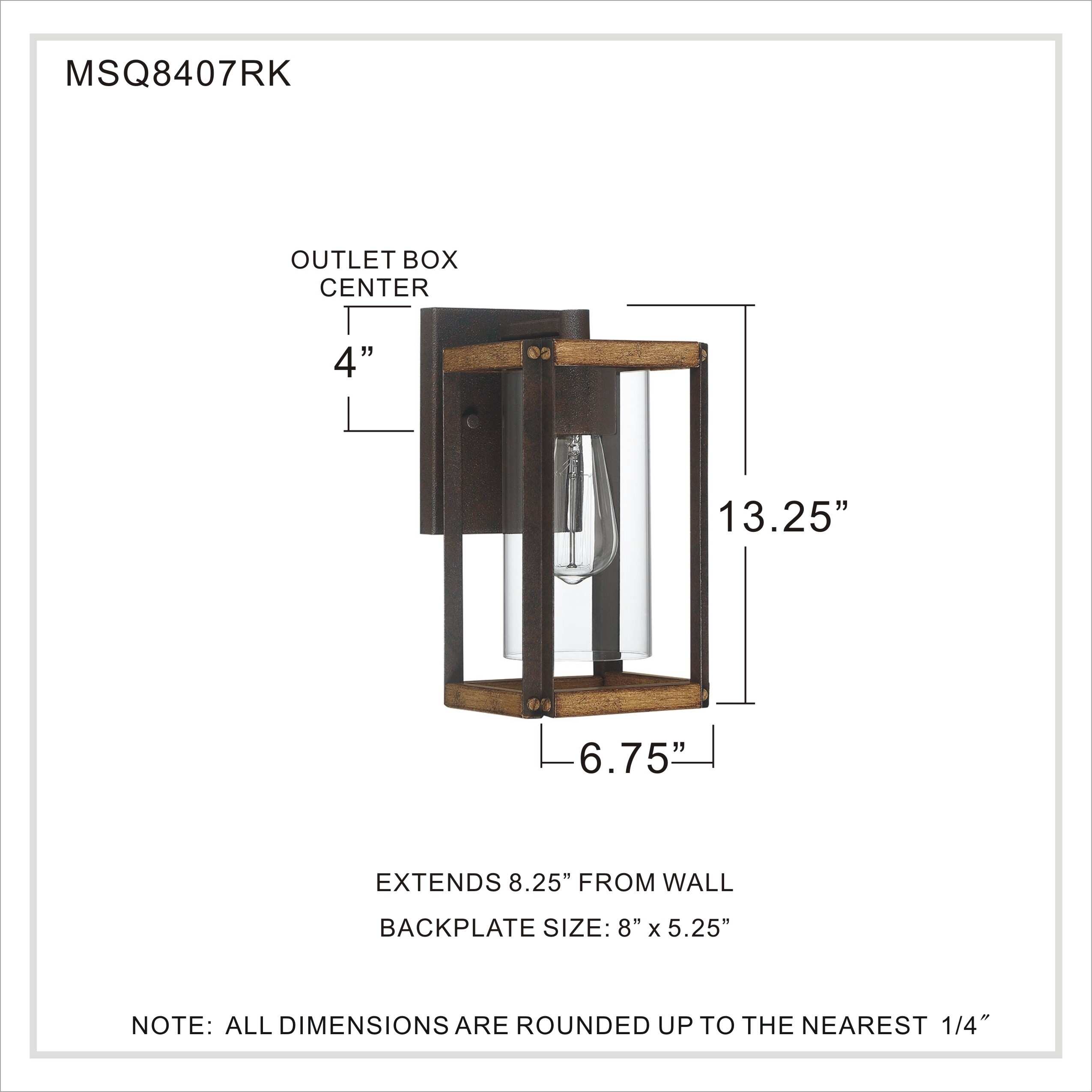 Quoizel Marion Rustic Black Medium 1-light Outdoor Wall Lantern