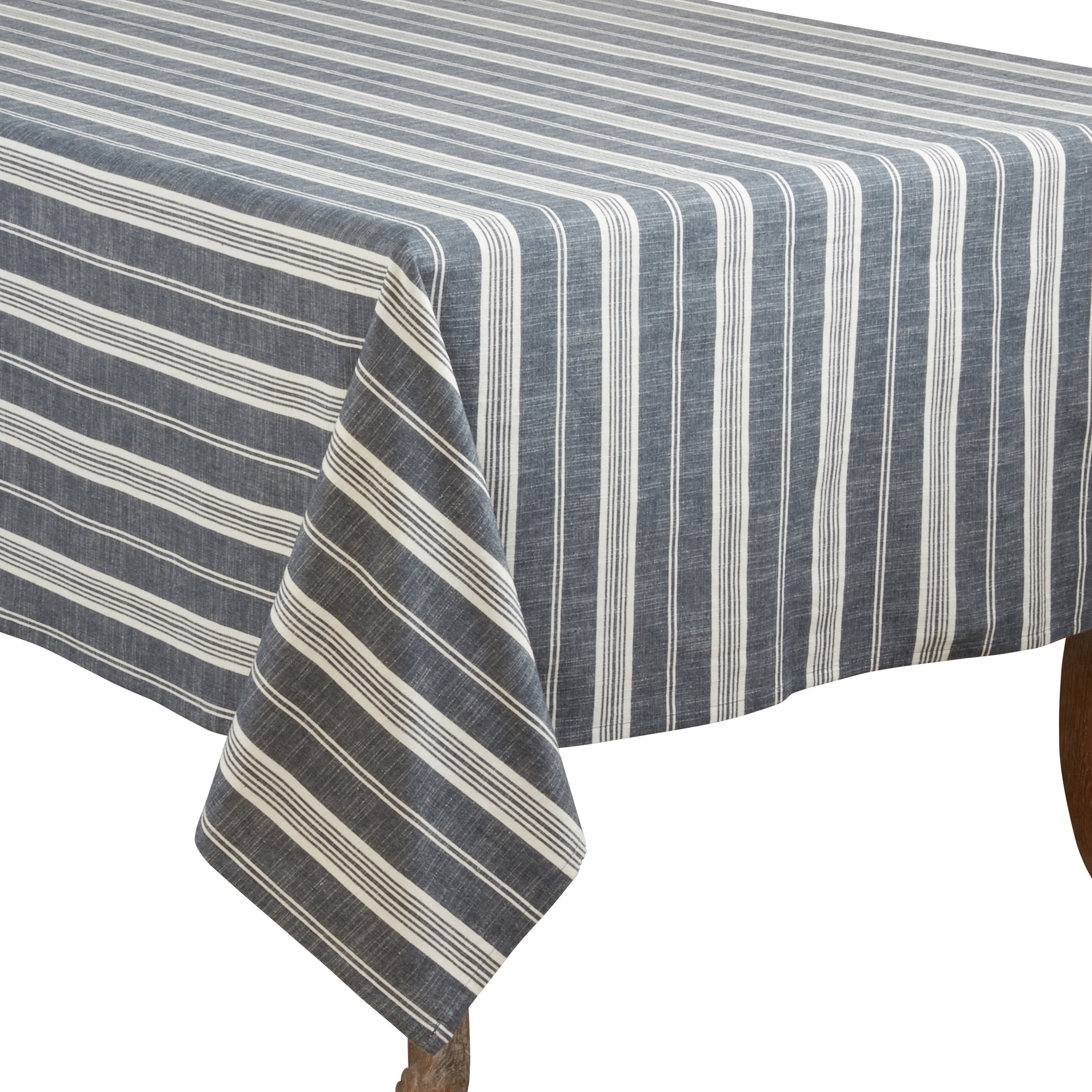 Cotton Tablecloth with Striped Design
