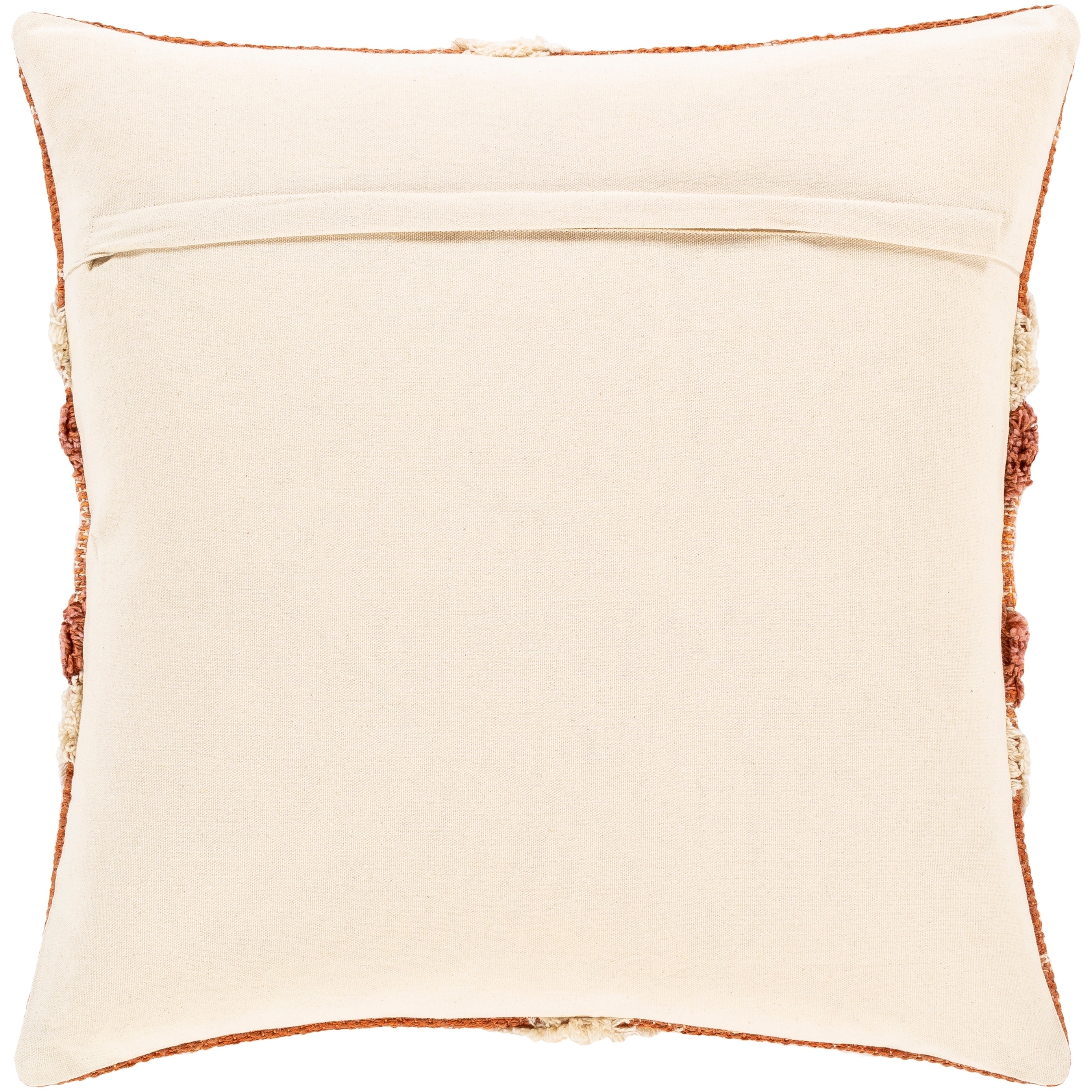 Katherine Orange & Cream Boho Shag Throw Pillow