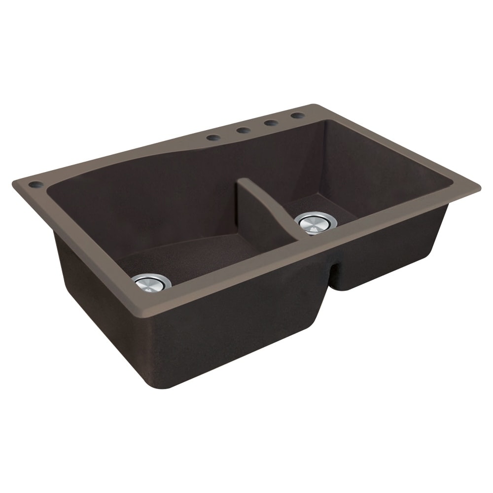 Transolid Aversa SilQ Granite 32-in. Undermount Kitchen Sink with 5 BACDE Faucet Holes