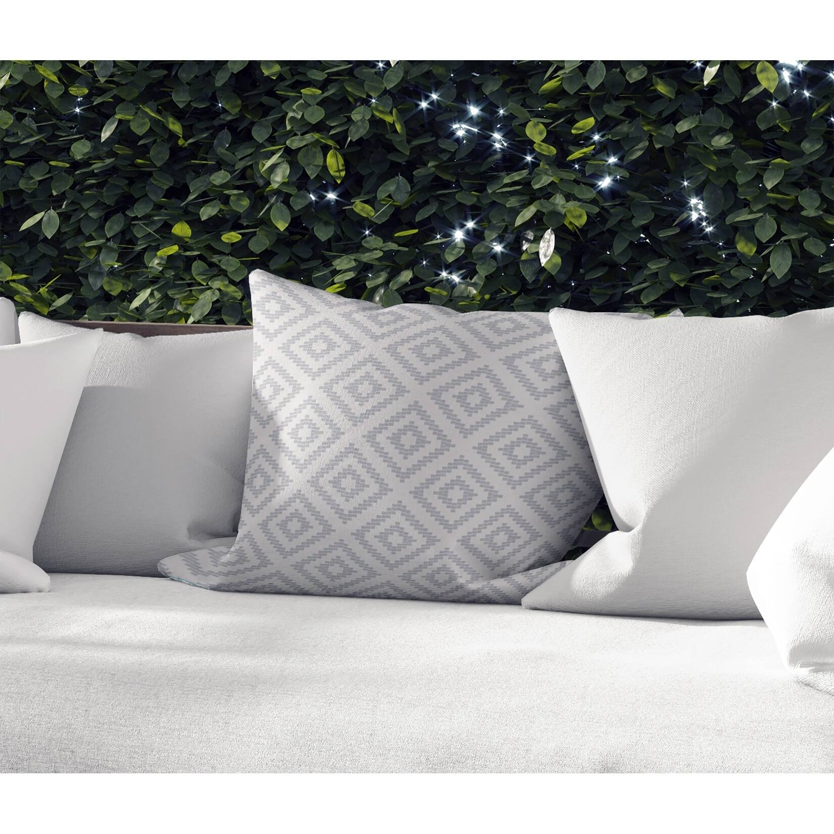 STAIRSTEP DIAMOND GREY Indoor|Outdoor Pillow By Kavka Designs - 18X18