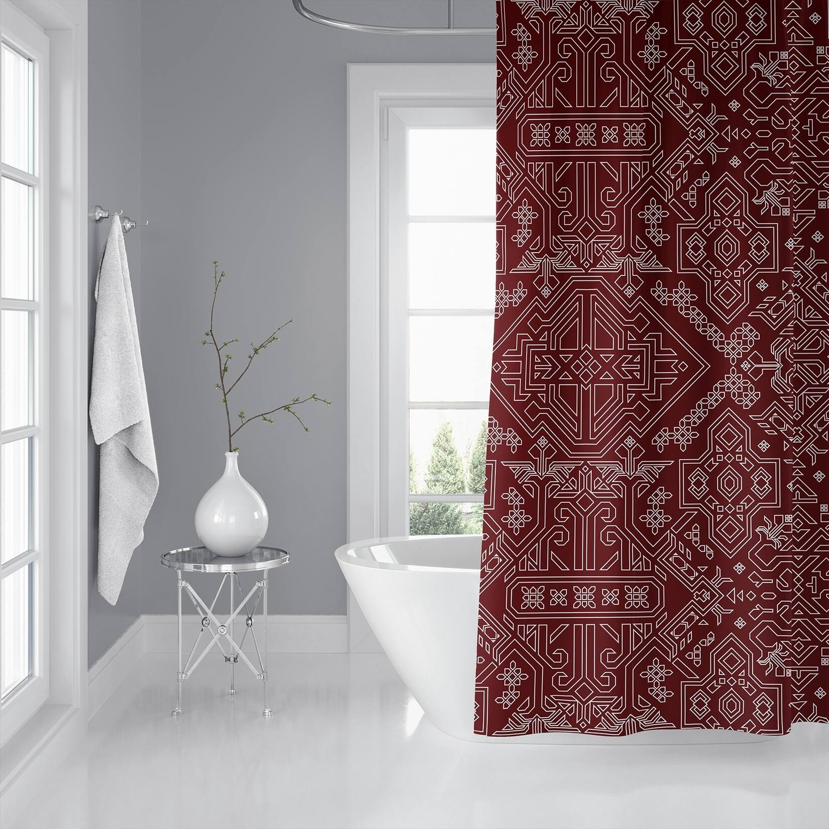 MAMLUK BURGUNDY Shower Curtain by Kavka Designs - 71X74