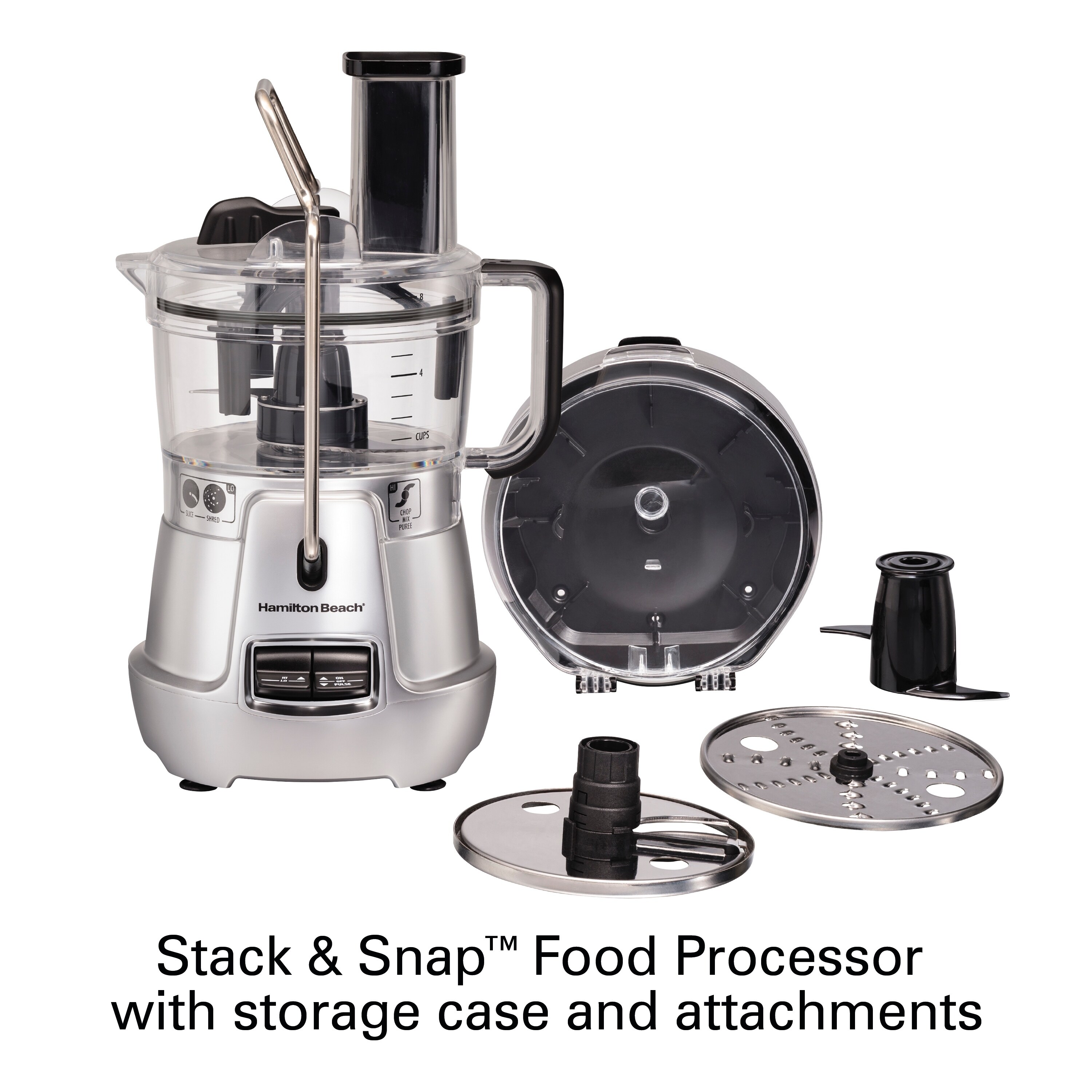 Hamilton Beach Stack & Snap 8-cup Food Processor with Bowl Scraper
