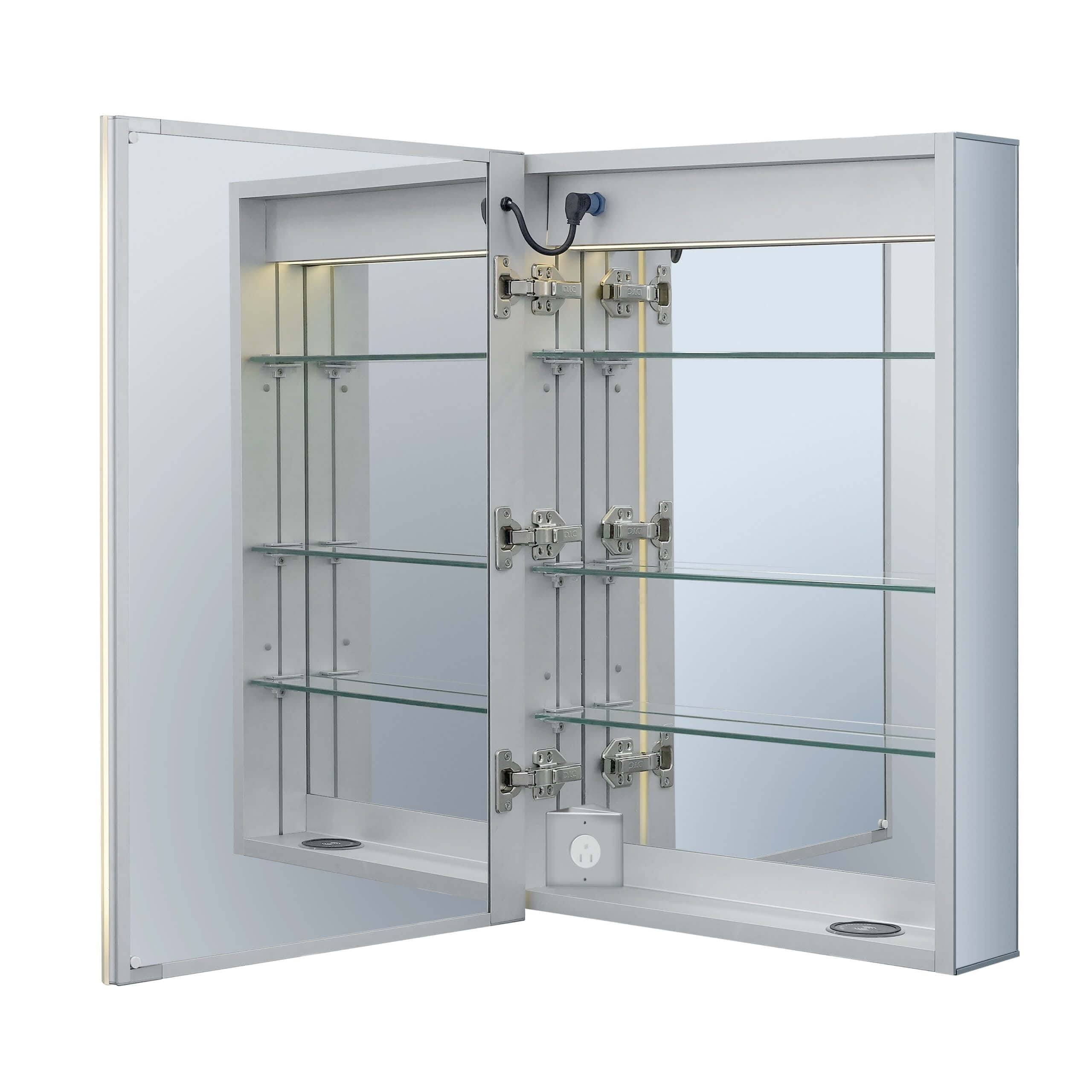 Mirrored Aluminum Bathroom Medicine Cabinet with LED lights