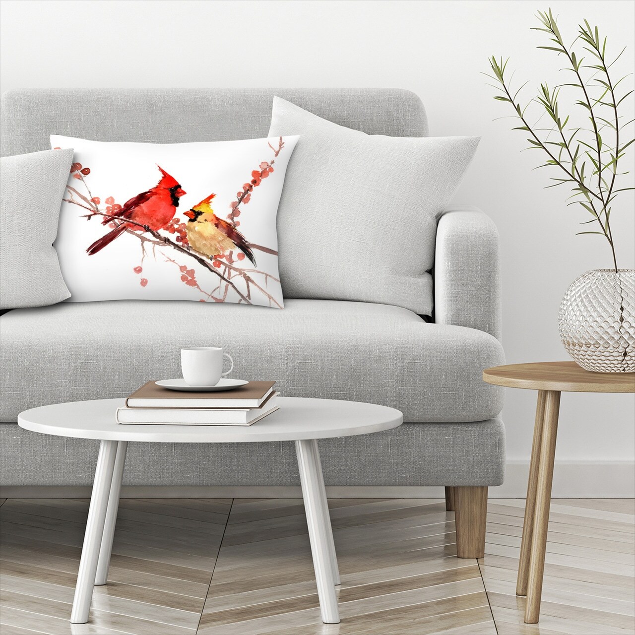 Cardinal Birds 2 - Decorative Throw Pillow