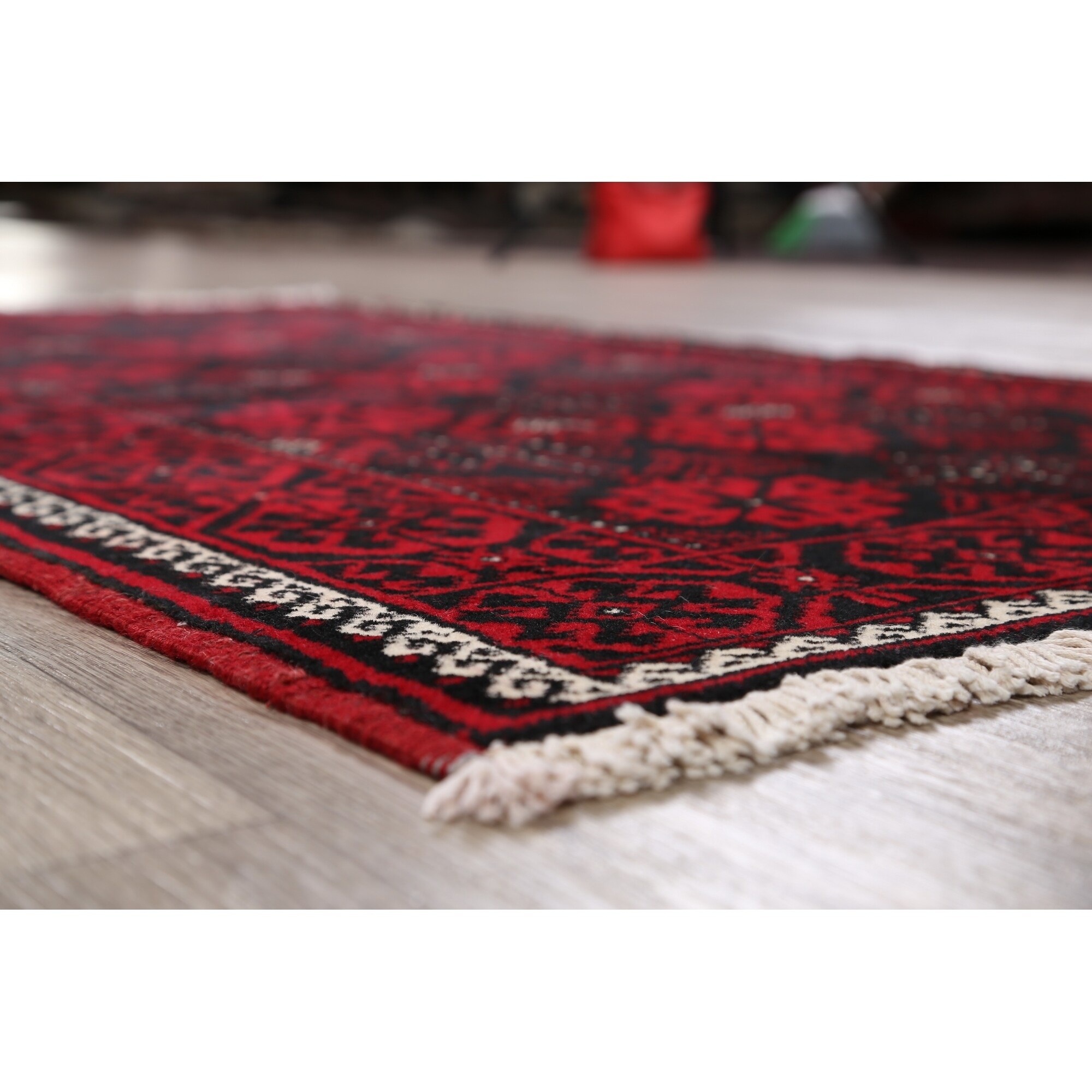 Geometric Balouch Afghan Oriental Area Rug Handmade Foyer Carpet - 3'2" x 5'9"