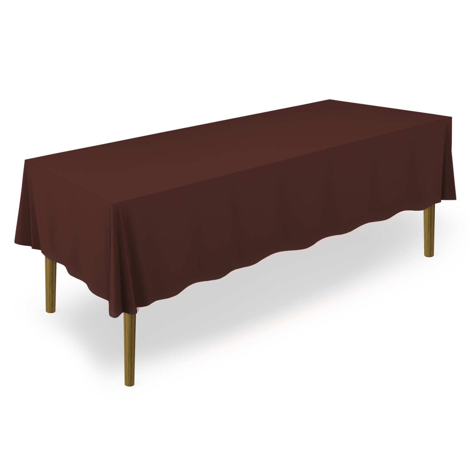 70 x 120" 10-Pack Rectangular Polyester Tablecloths - Chocolate
