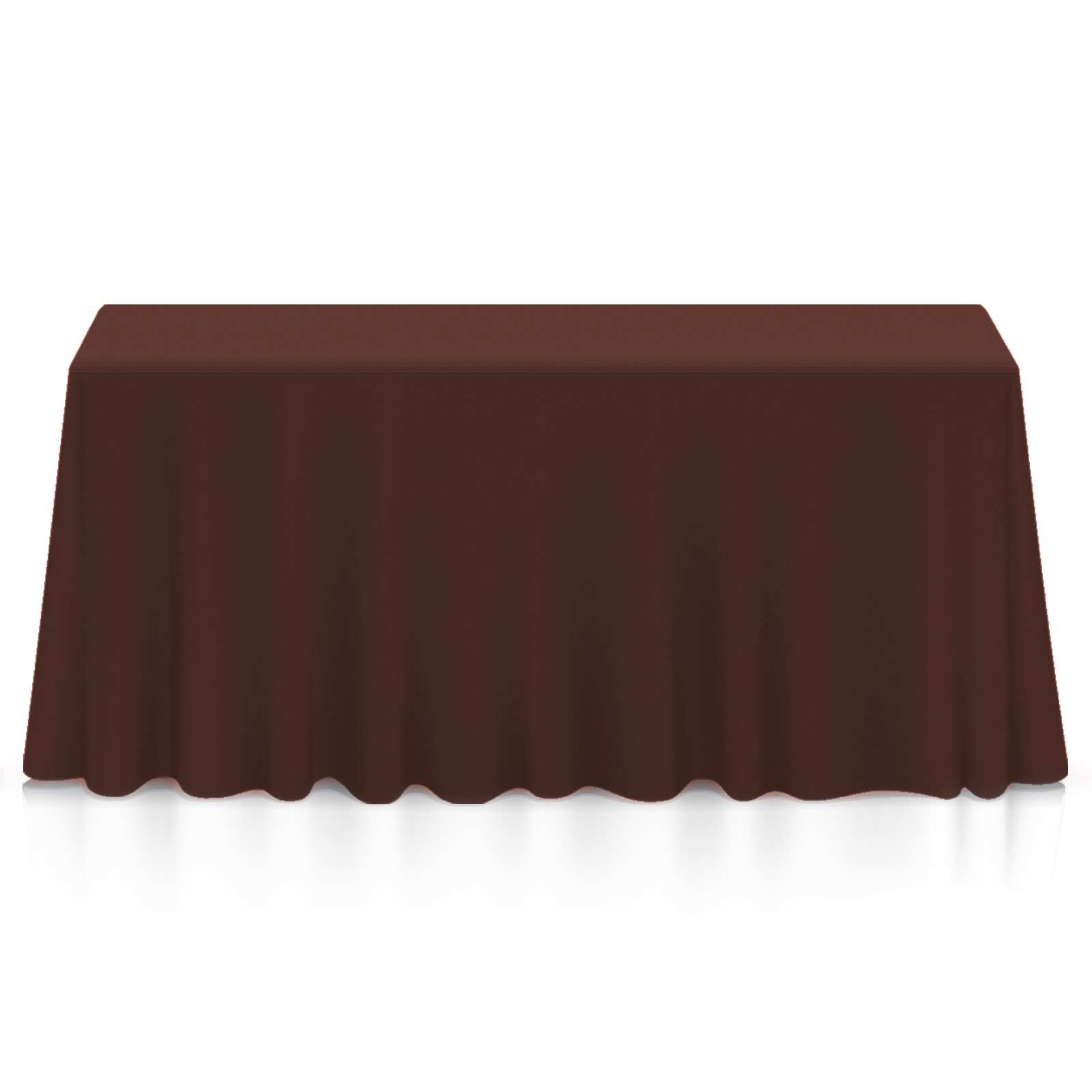 90 x 132" 10-Pack Rectangular Polyester Tablecloths - Chocolate