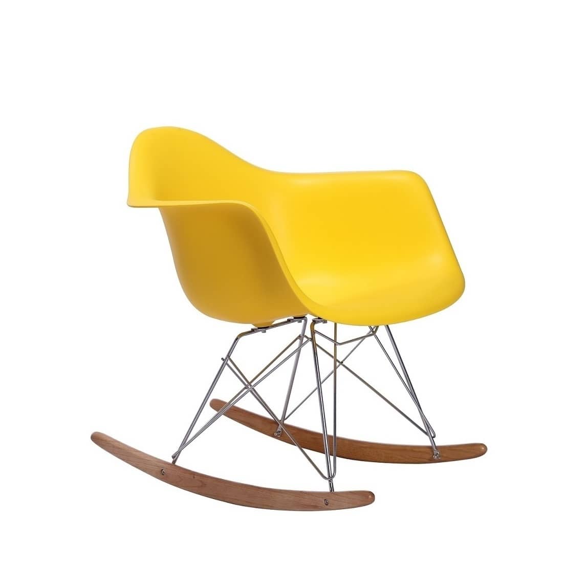 Polypropylene bucket seat with durable metal/wood legs - Yellow