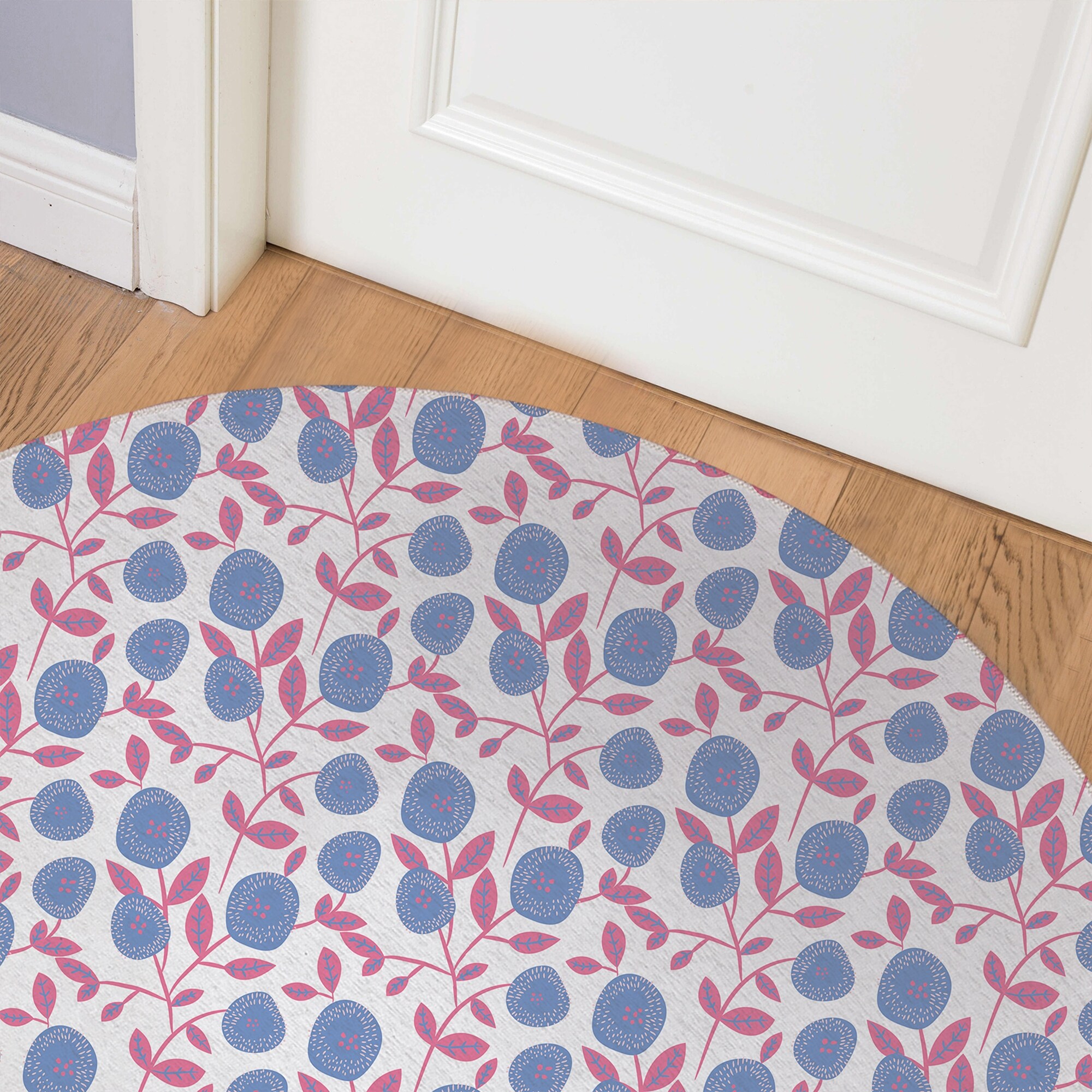 WILD FLOWER BLUE Indoor Floor Mat By Kavka Designs
