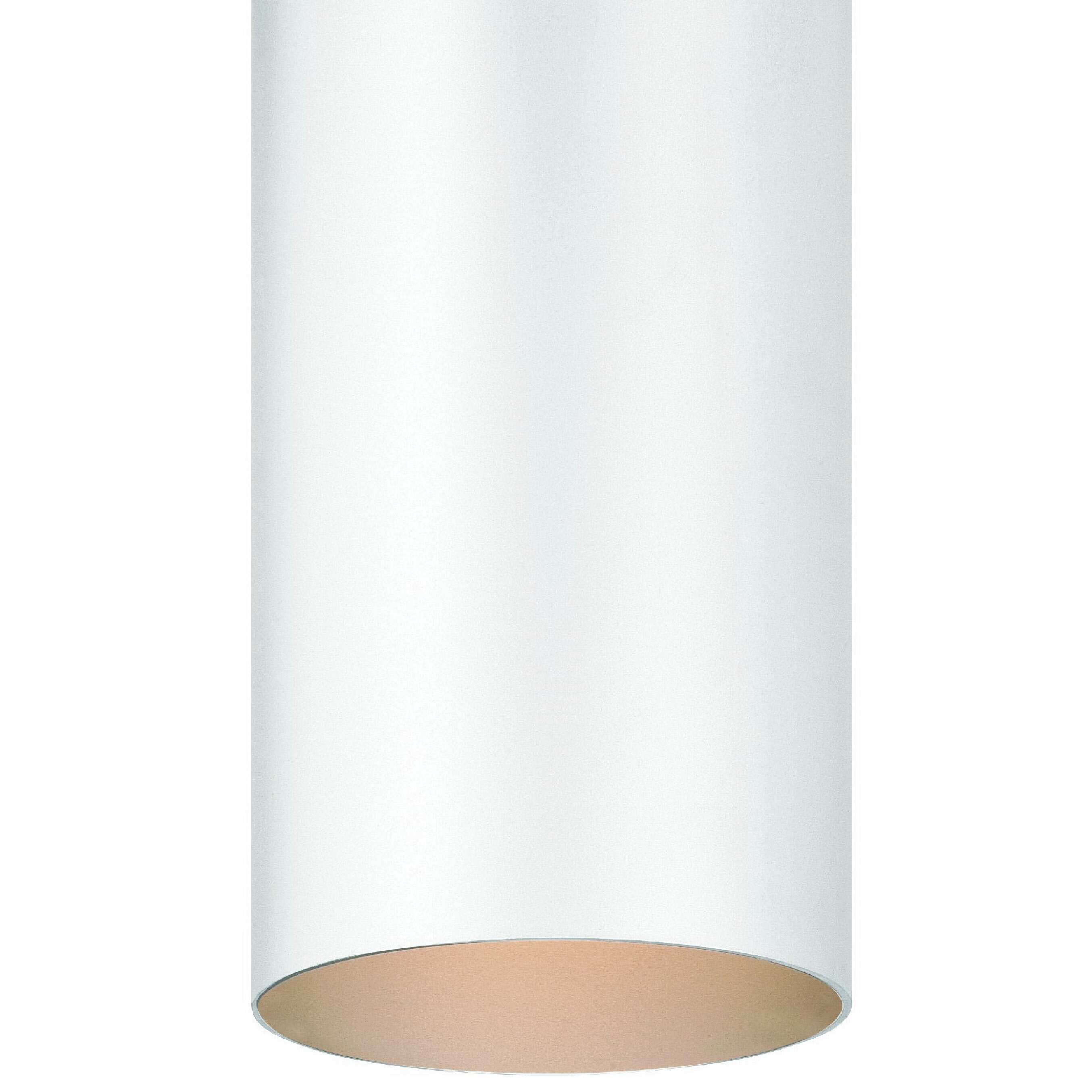 Volume Lighting 1-Light White Outdoor Cylinder Flush Mount
