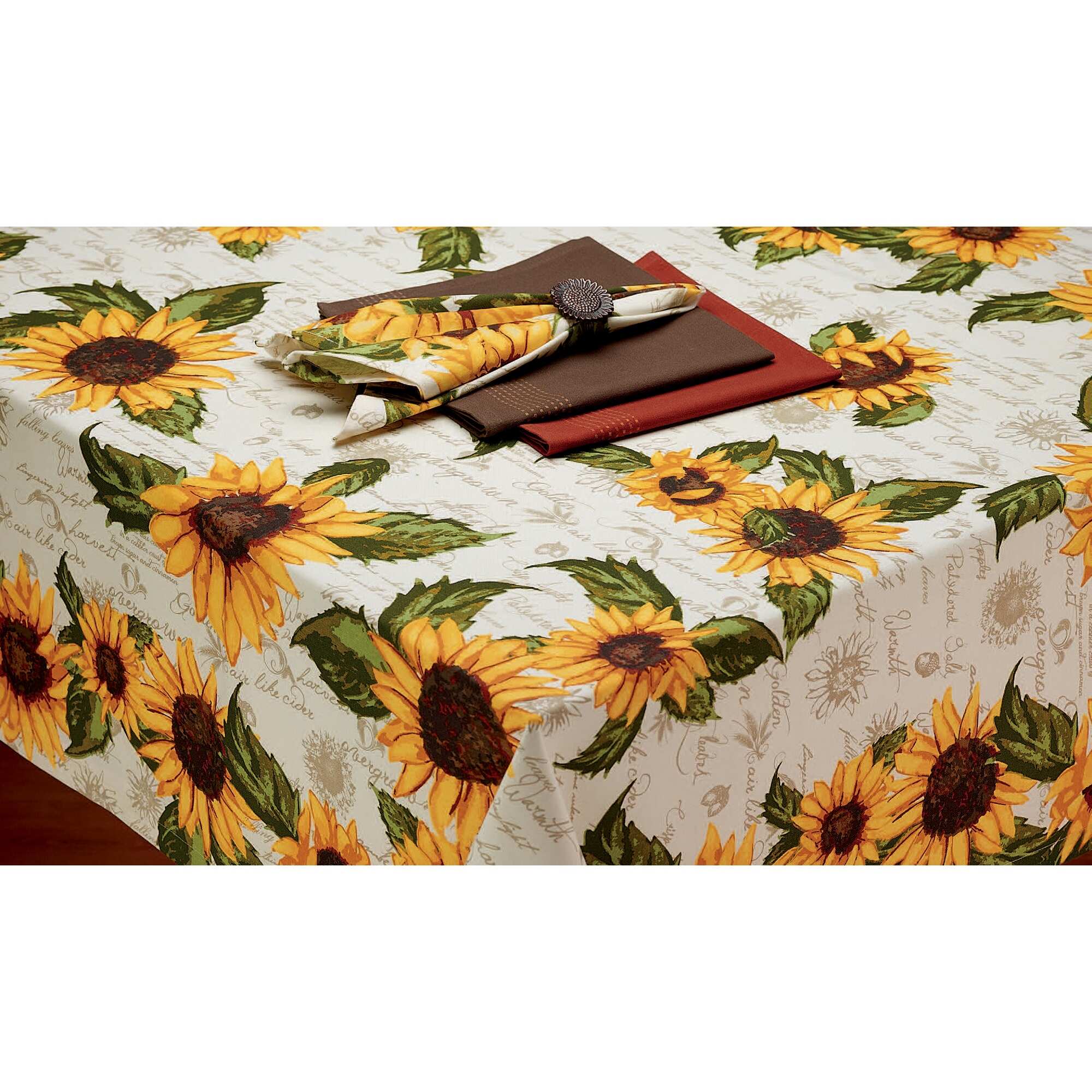 DII Rustic Sunflower Printed Tablecloth - 52 X 52