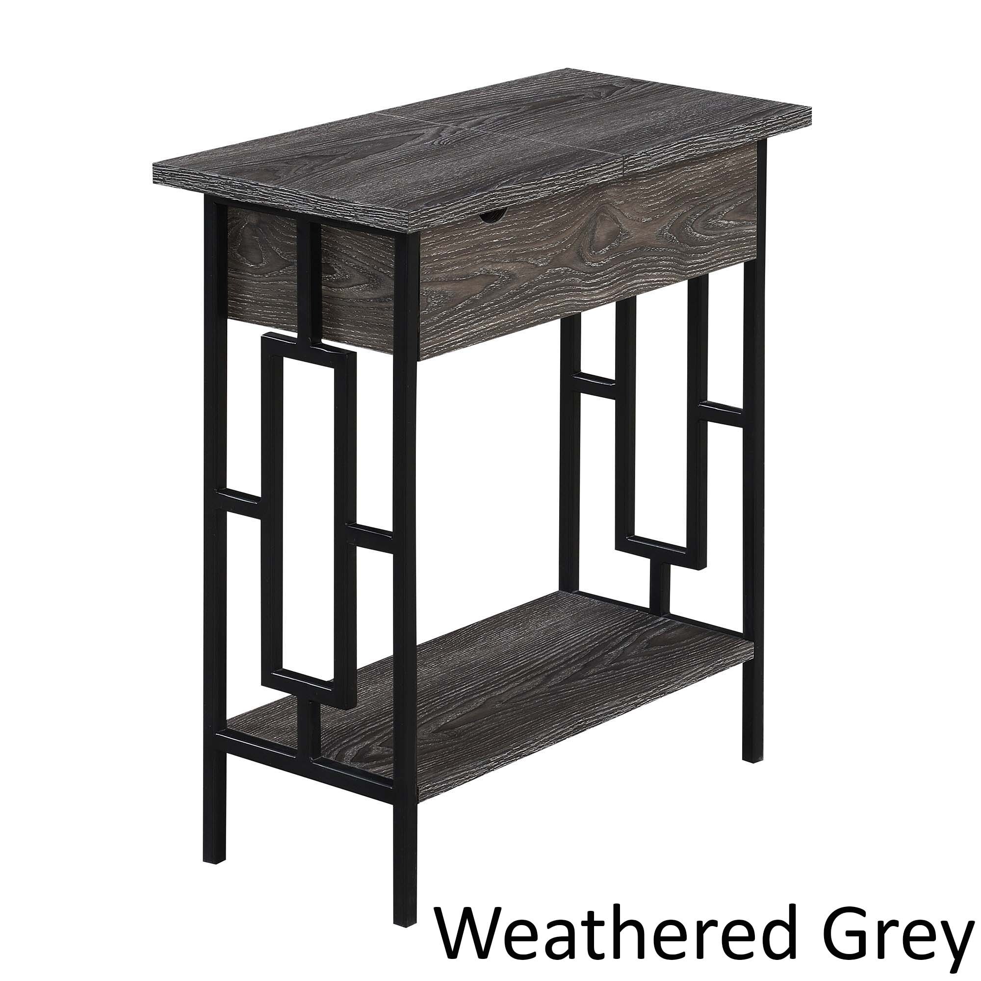 Porch & Den Alberni Flip Top End Table with Charging Station