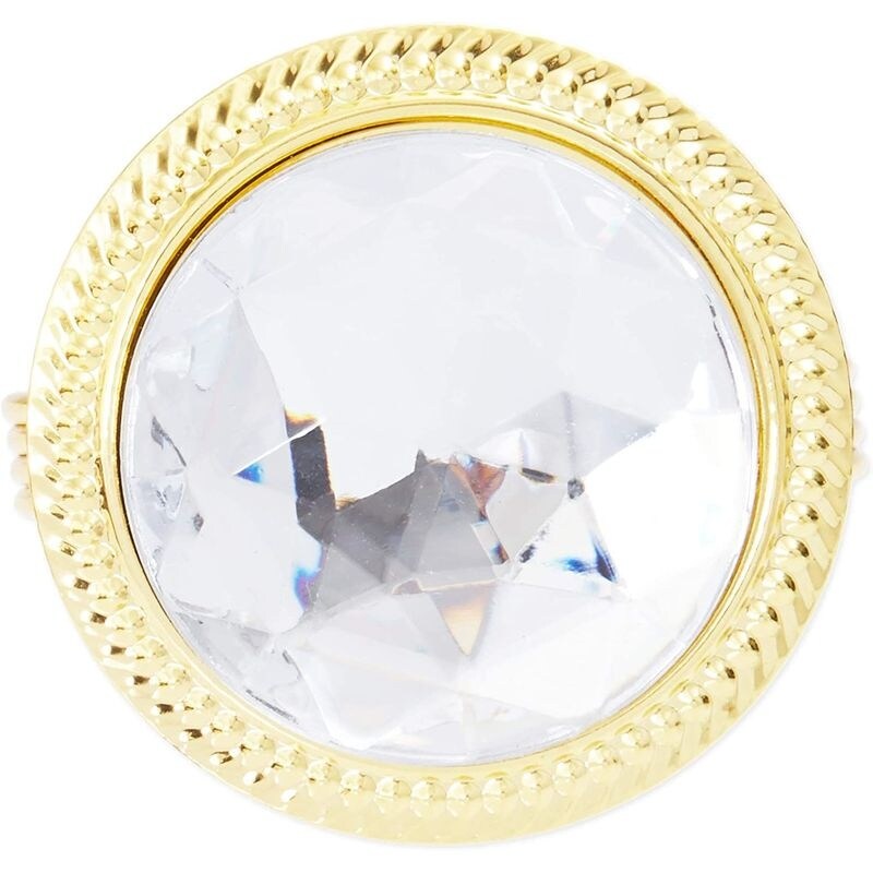 6pcs Diamond Gold Napkin Rings Holder for Dinner Table Decor Wedding Party Event