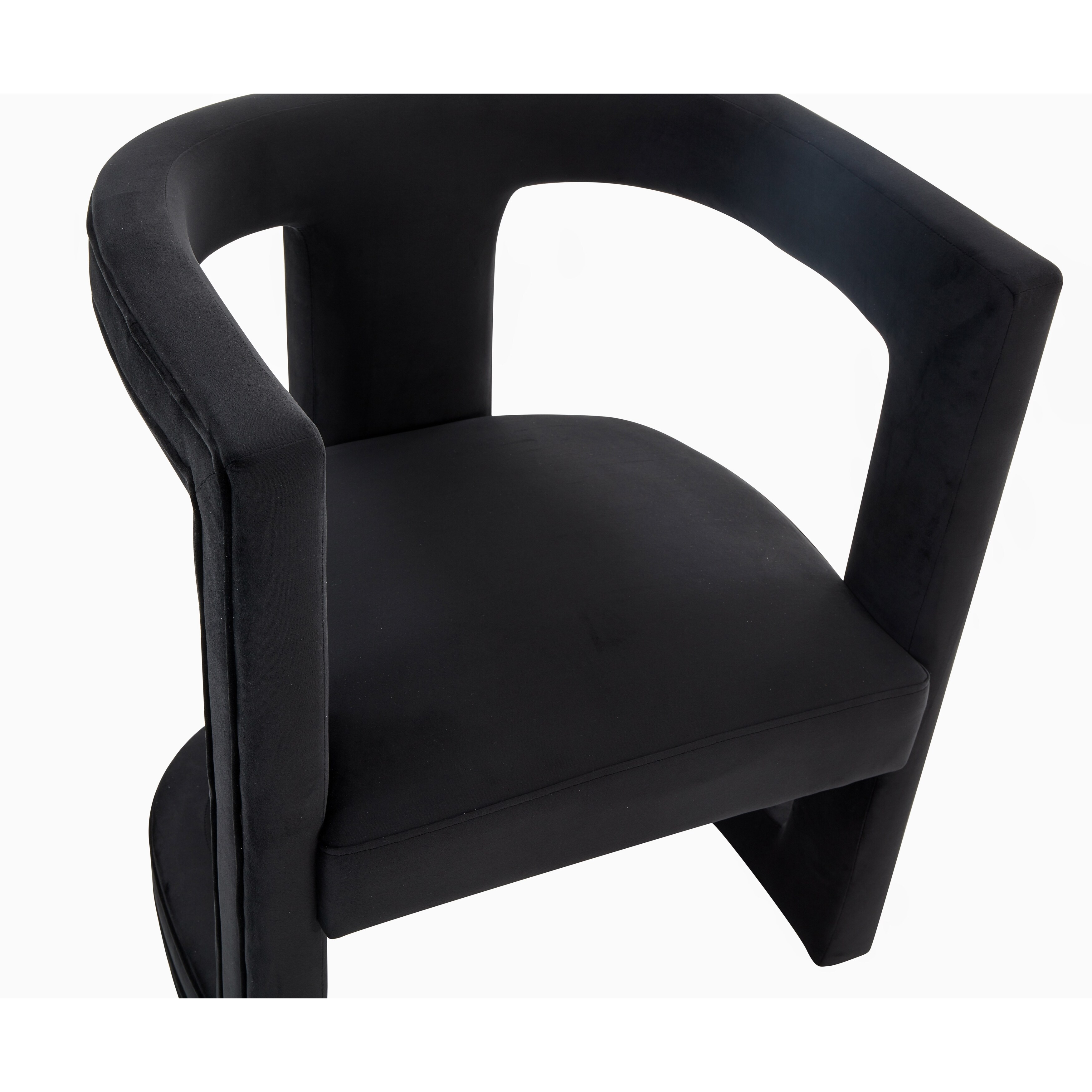 Modrest Kendra Modern Black Fabric Accent Chair